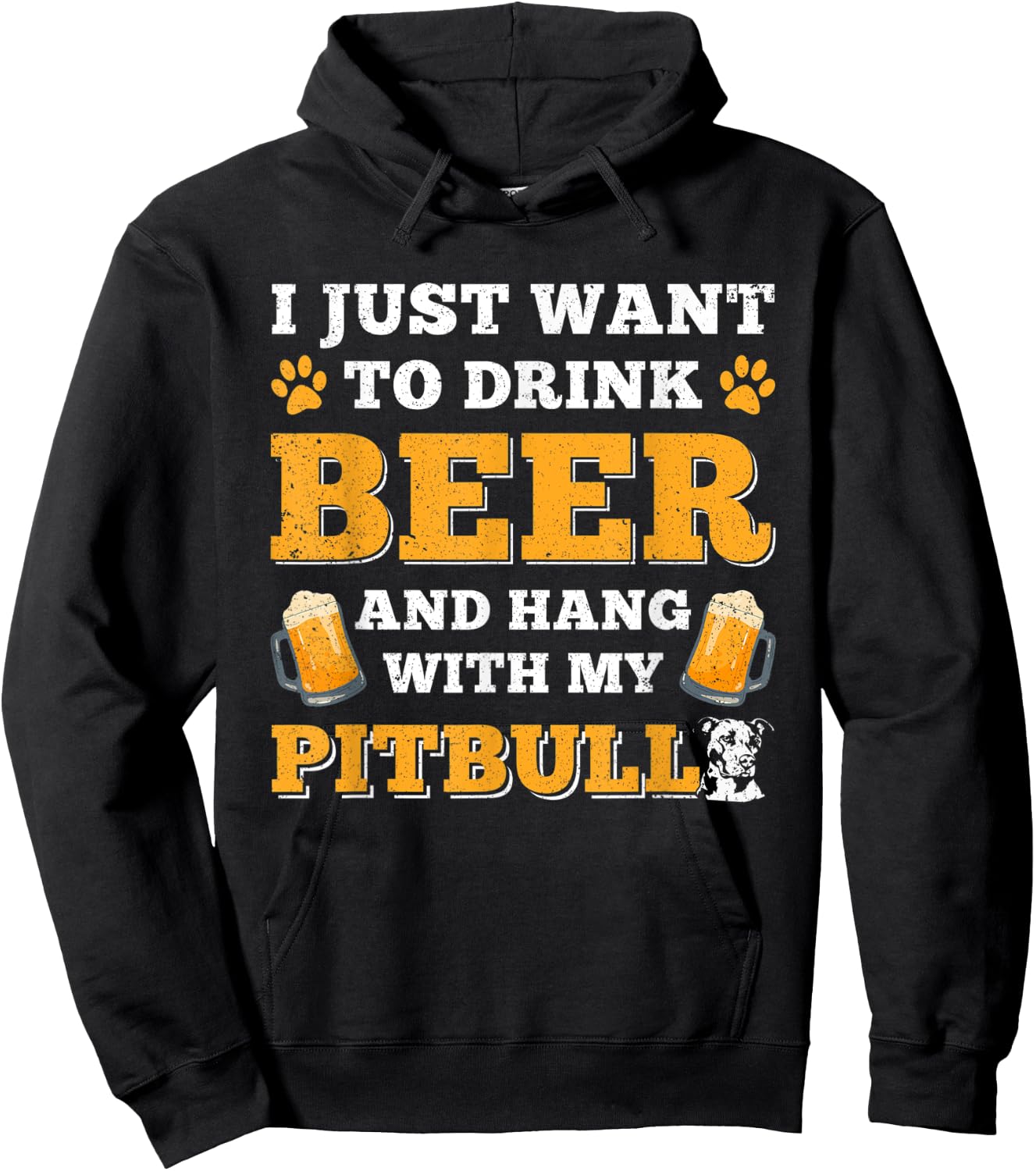 I Just Want to Drink Beer And Hang With My Pitbull Dog Women Hoodie - Hoodie | Black