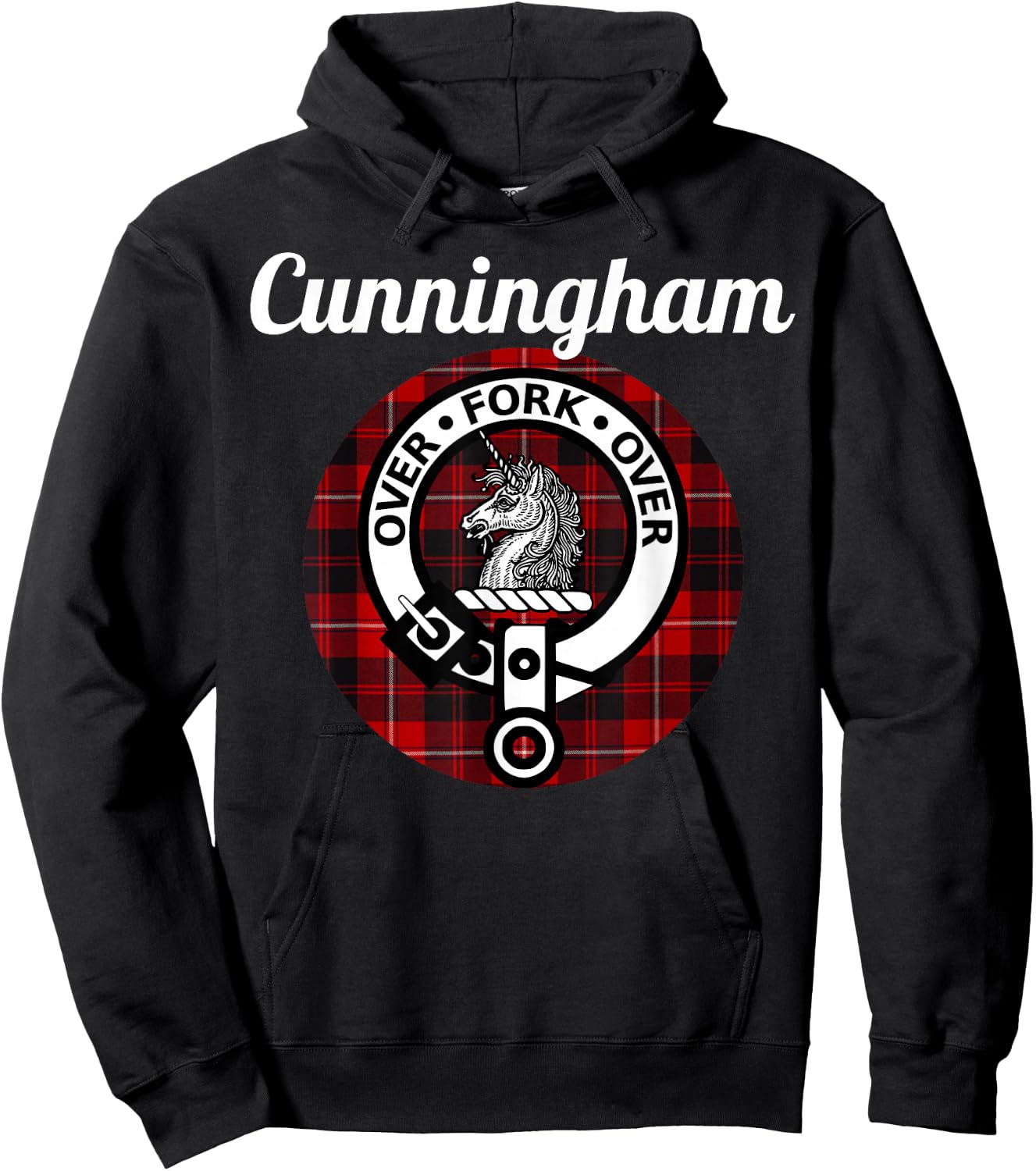 Cunningham Clan Scottish Name Coat Of Arms Tartan Hoodie - Hoodie | Black