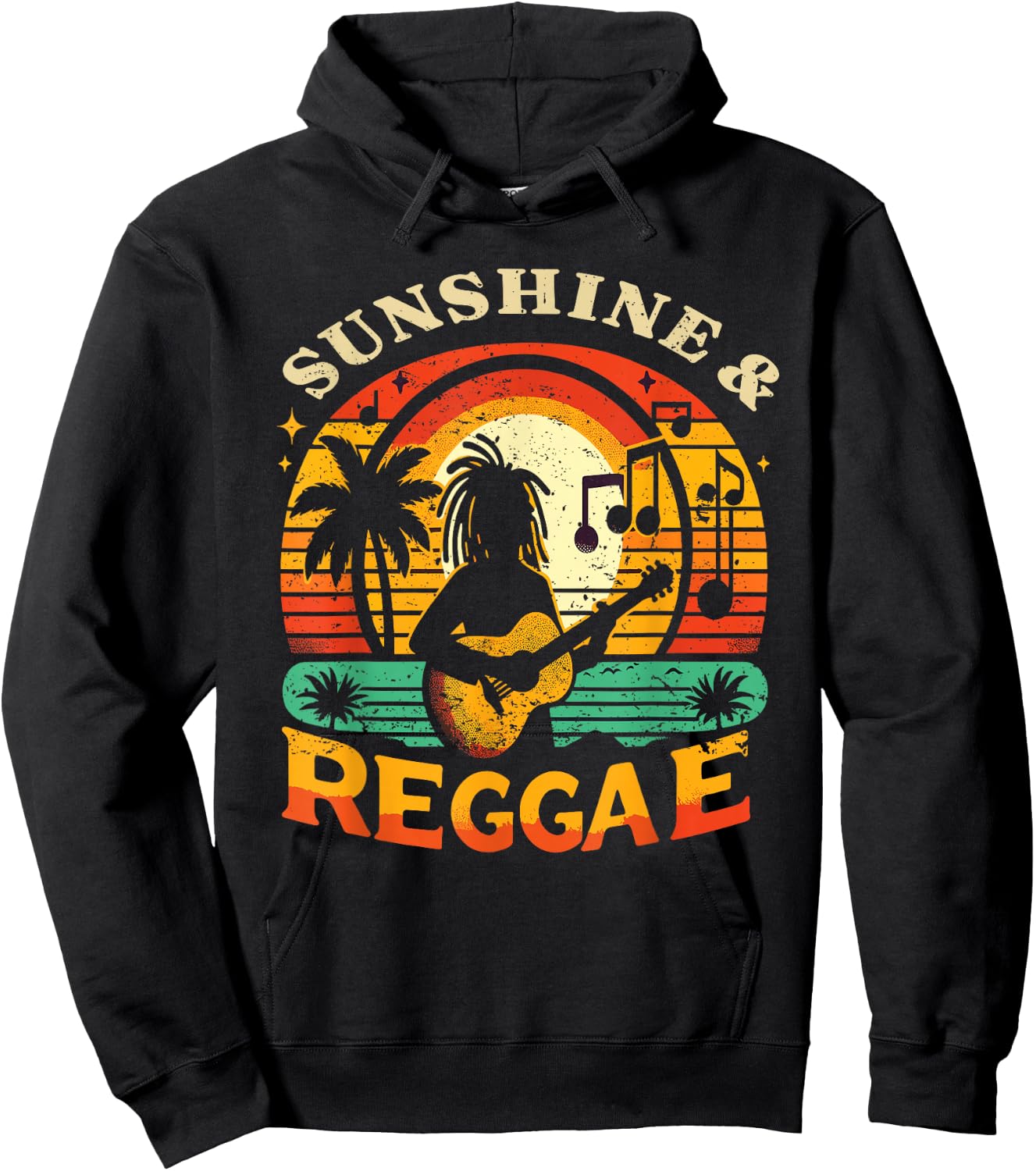 Sunshine & Reggae Gear for Rasta | Jamaican Reggae Hoodie - Hoodie | Black