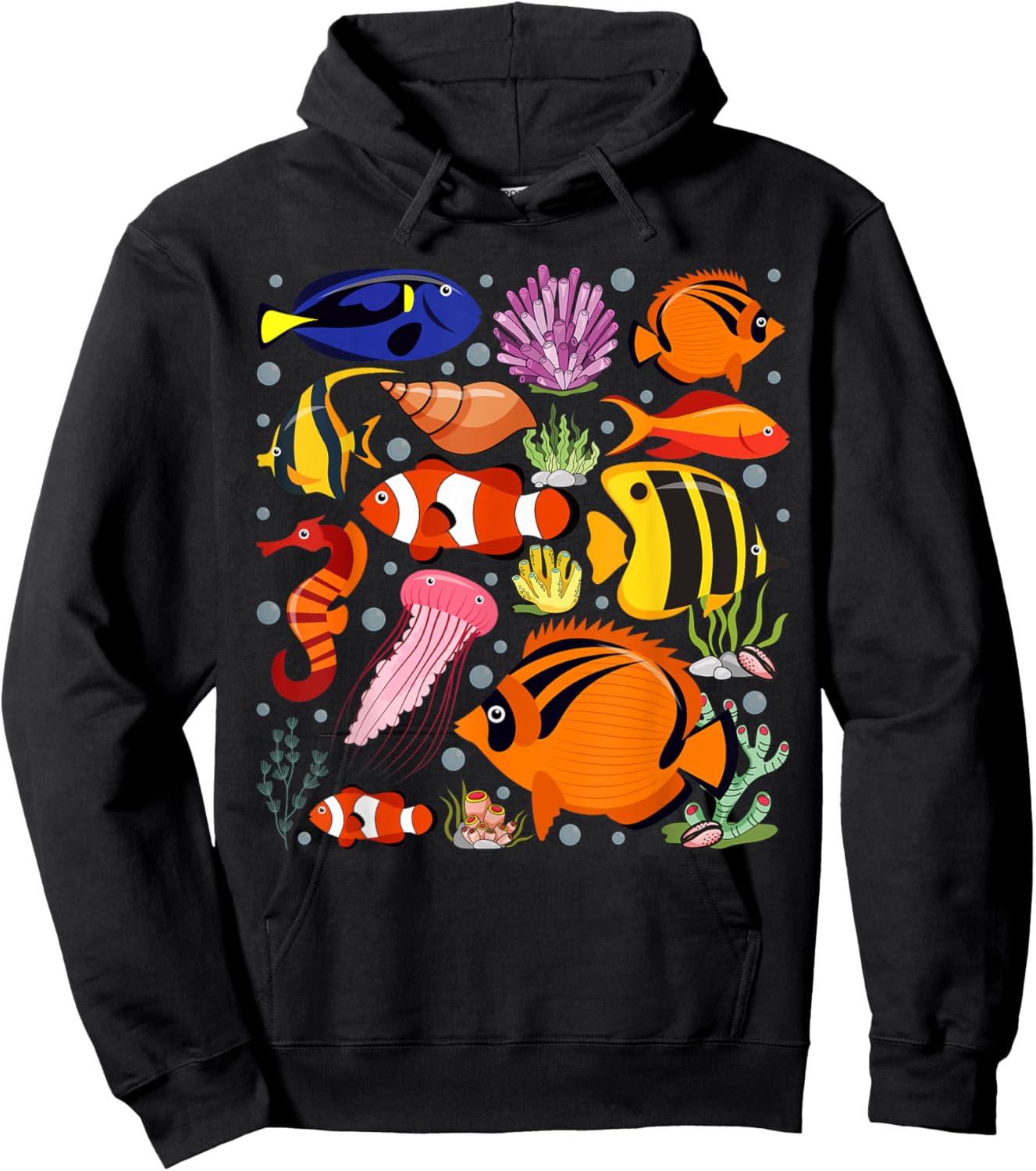 Cute Sea Animal Oceans Clownfish Aquarium Toddler Boy Girl Hoodie - Hoodie | Black