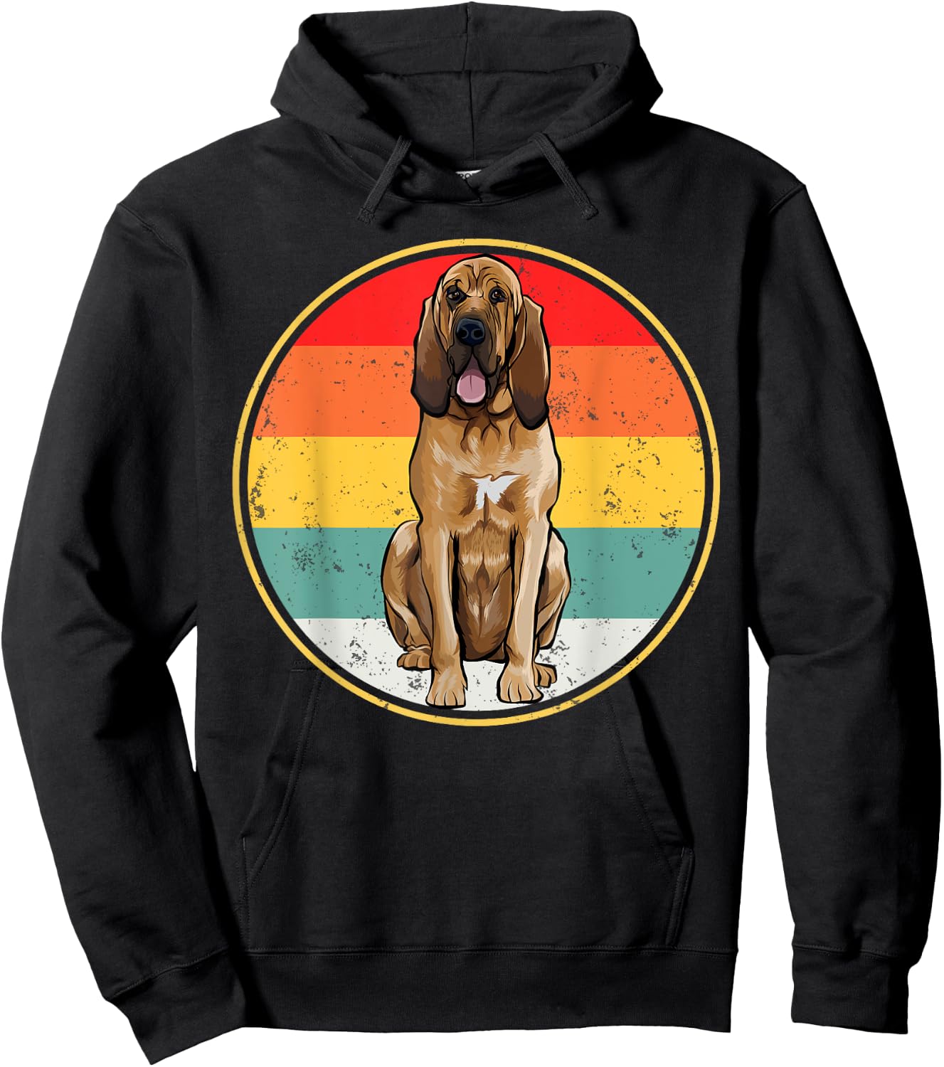 Vintage Retro Sunset Bloodhound Dog Men Women Hoodie - Hoodie | Black