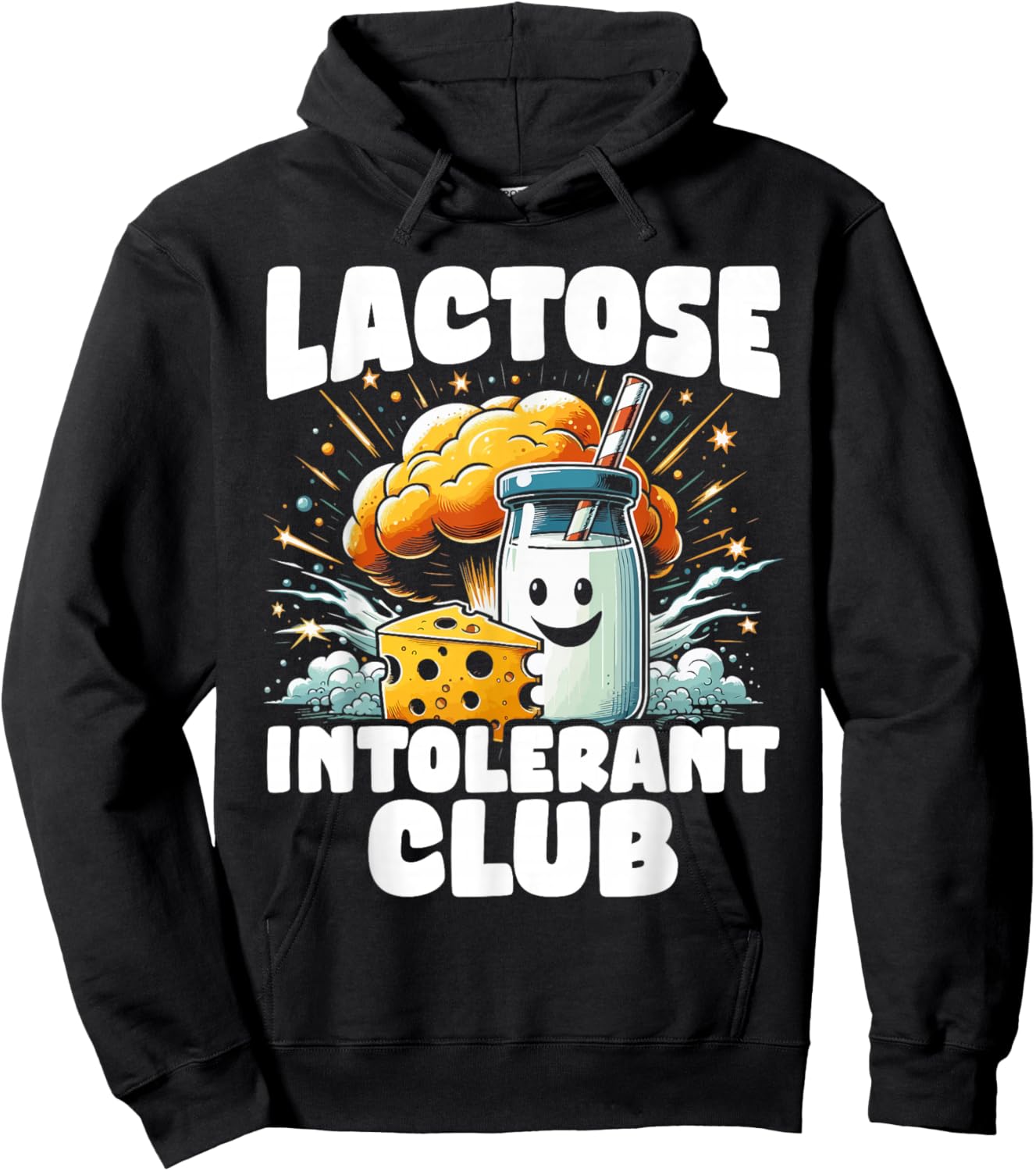 Lactose intolerant dairy free funny slogan lactose allergy Hoodie - Hoodie | Black