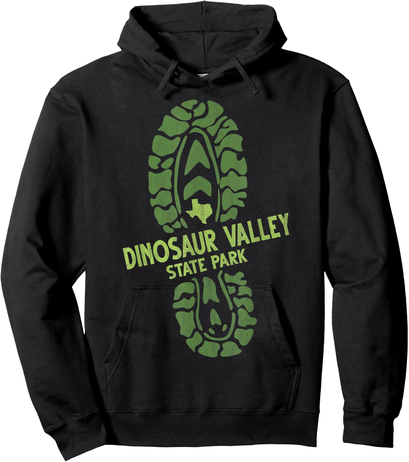 I Love Dinosaur Valley State Park Texas TX Hiking Boot Print Hoodie - Hoodie | Black