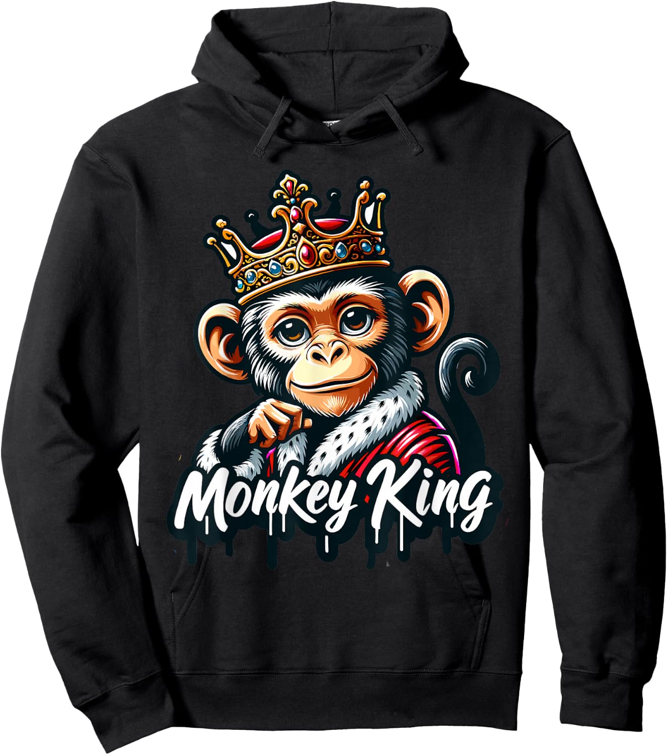 Monkey King | Boys Monkey Lover | Monkey Hoodie - Hoodie | Black