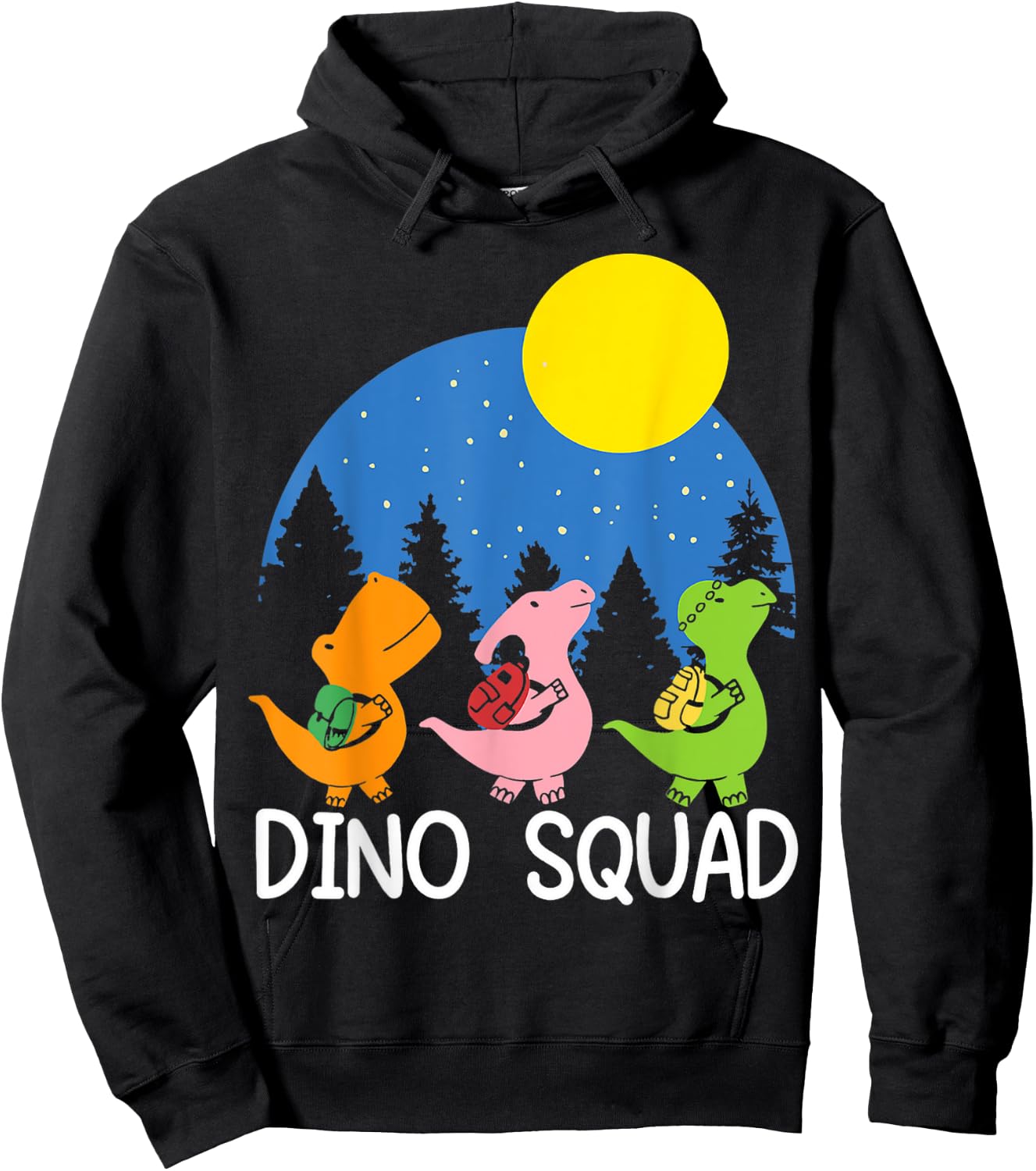 Dino Squad Fossils Dinosaur Matching Dinosaur Love Graphic Hoodie - Hoodie | Black