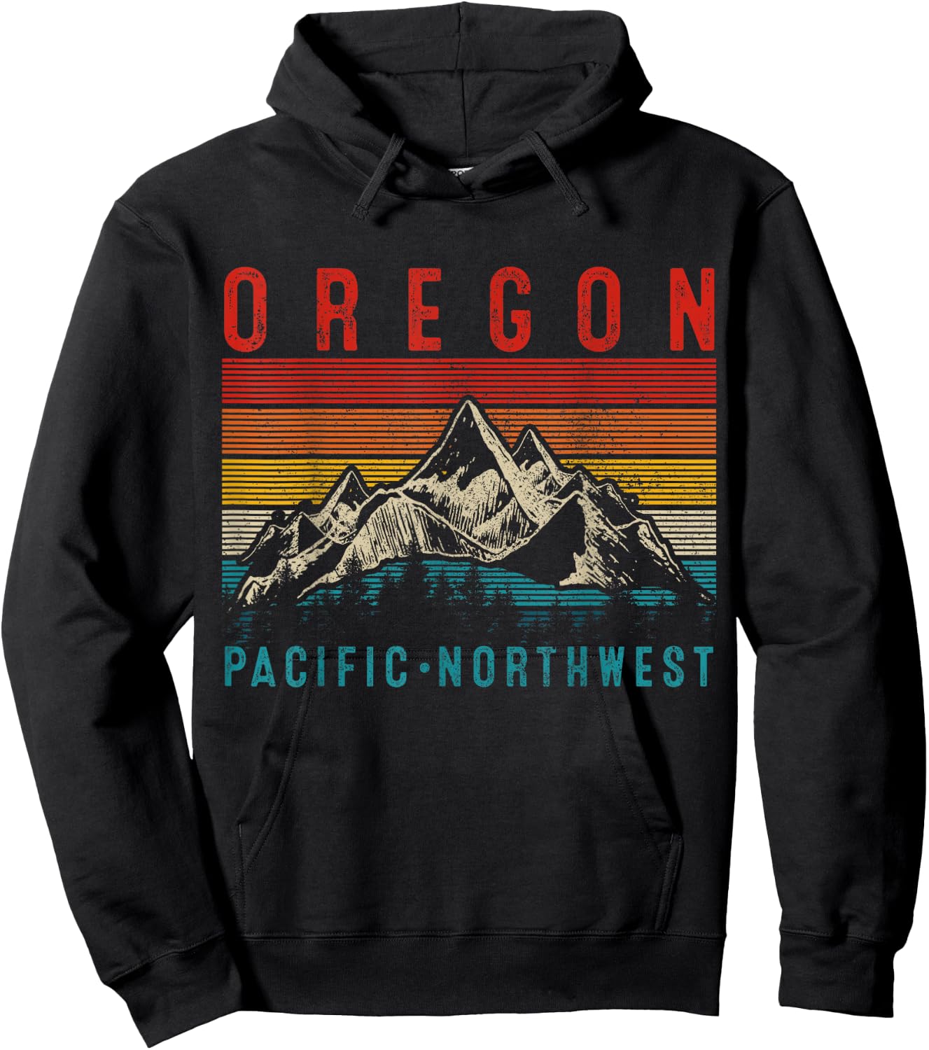 Oregon PNW Vintage USA America Souvenir Hoodie - Hoodie | Black