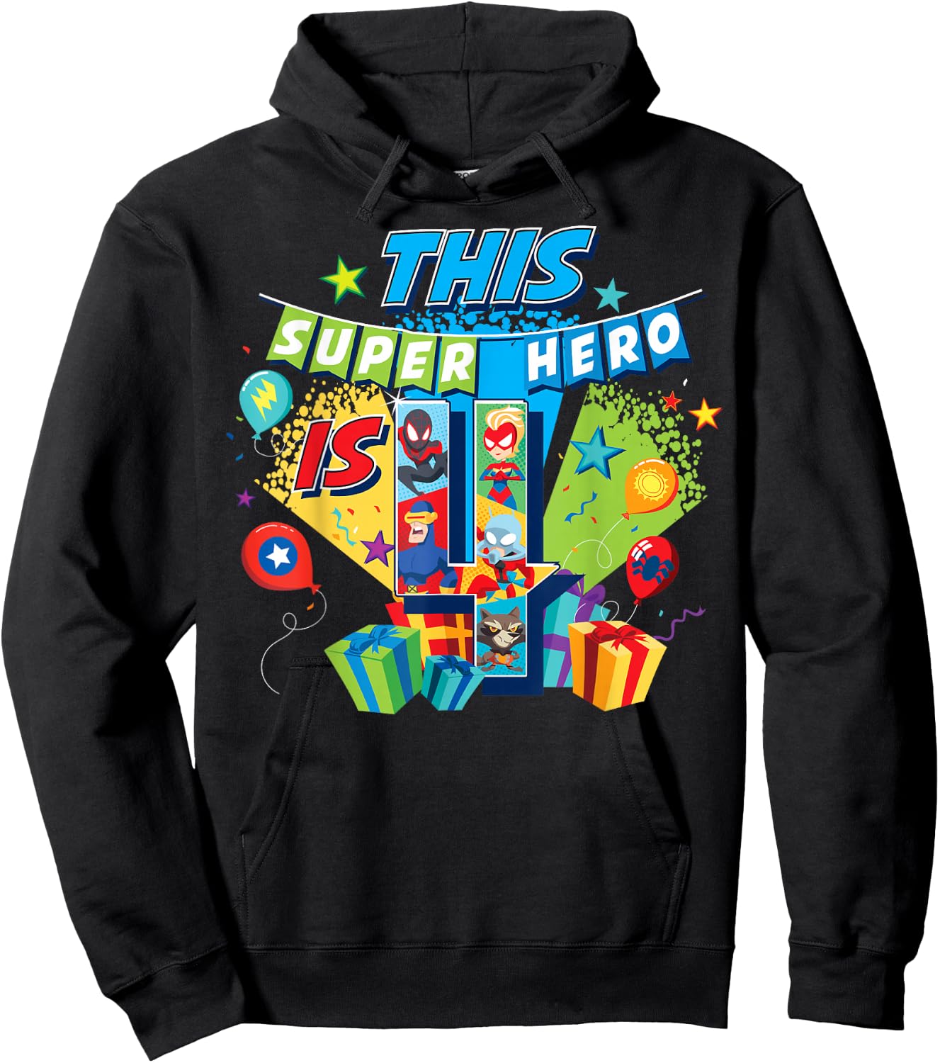 Marvel Avengers Birthday This Super Hero Is 4 Hoodie - Hoodie | Black