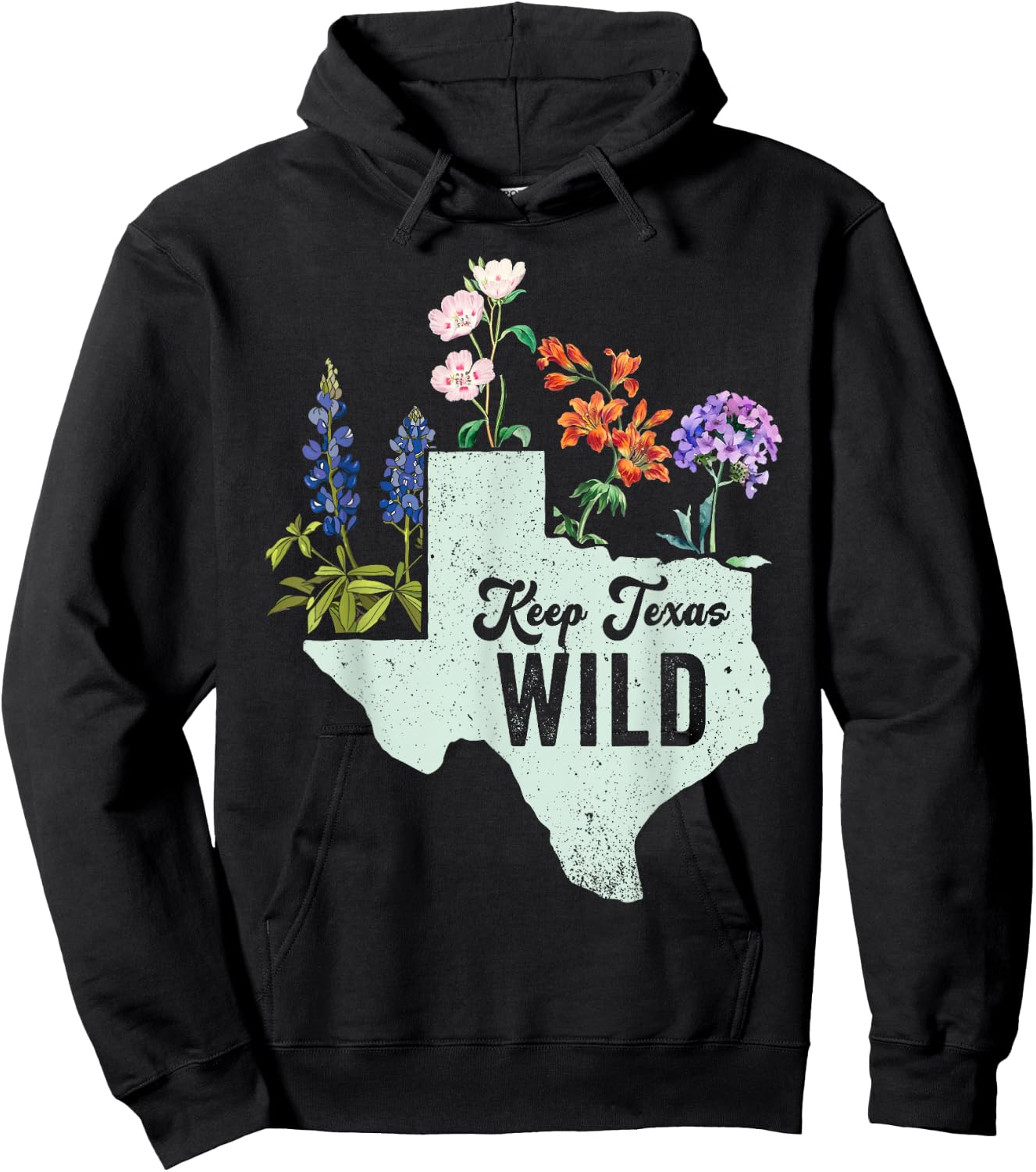 Wildflower Fields Wildflowers Bluebonnet Texas Spring Hoodie - Hoodie | Black