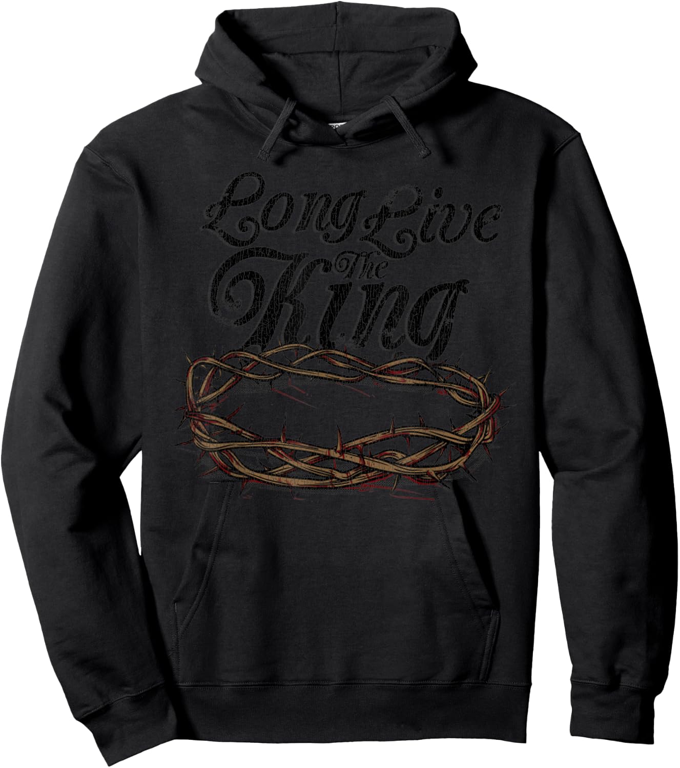 Vintage Long Live The King Jesus Christ Hoodie - Hoodie | Black