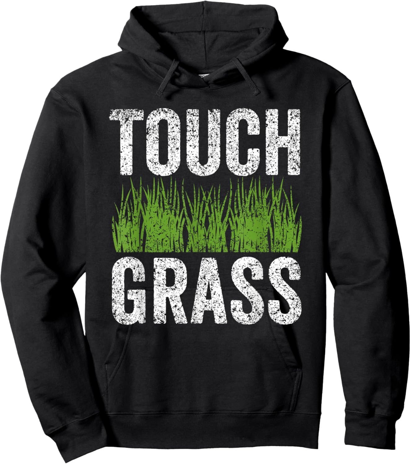 Touch Grass Meme Joke Outside Funny Touch Grass Hoodie - Hoodie | Black
