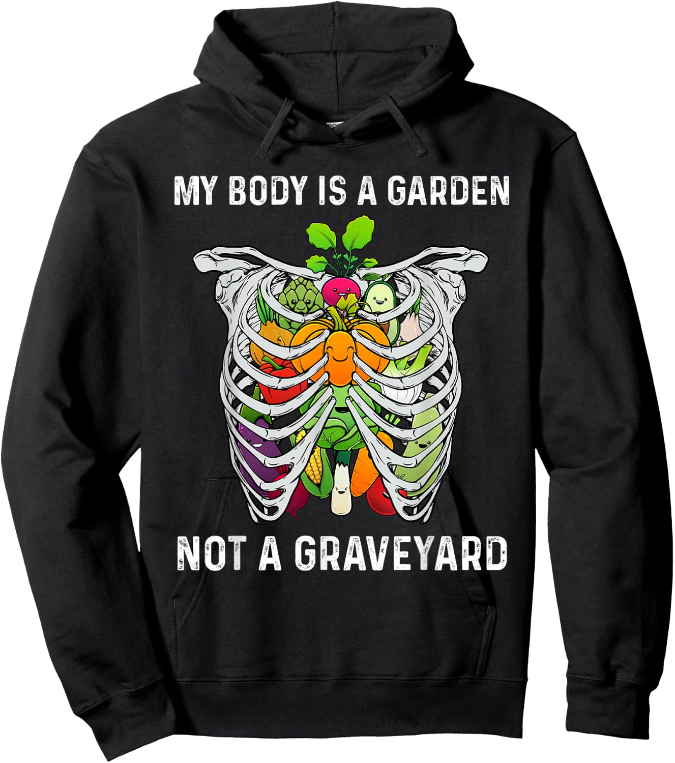 Funny Vegan Gift Women Cool Vegetarian Foodie Eater Hoodie - Hoodie | Black
