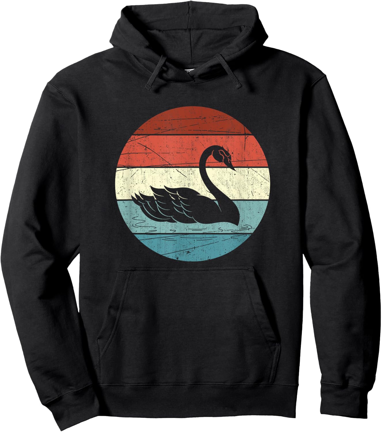 Retro Swan Hoodie - Hoodie | Black