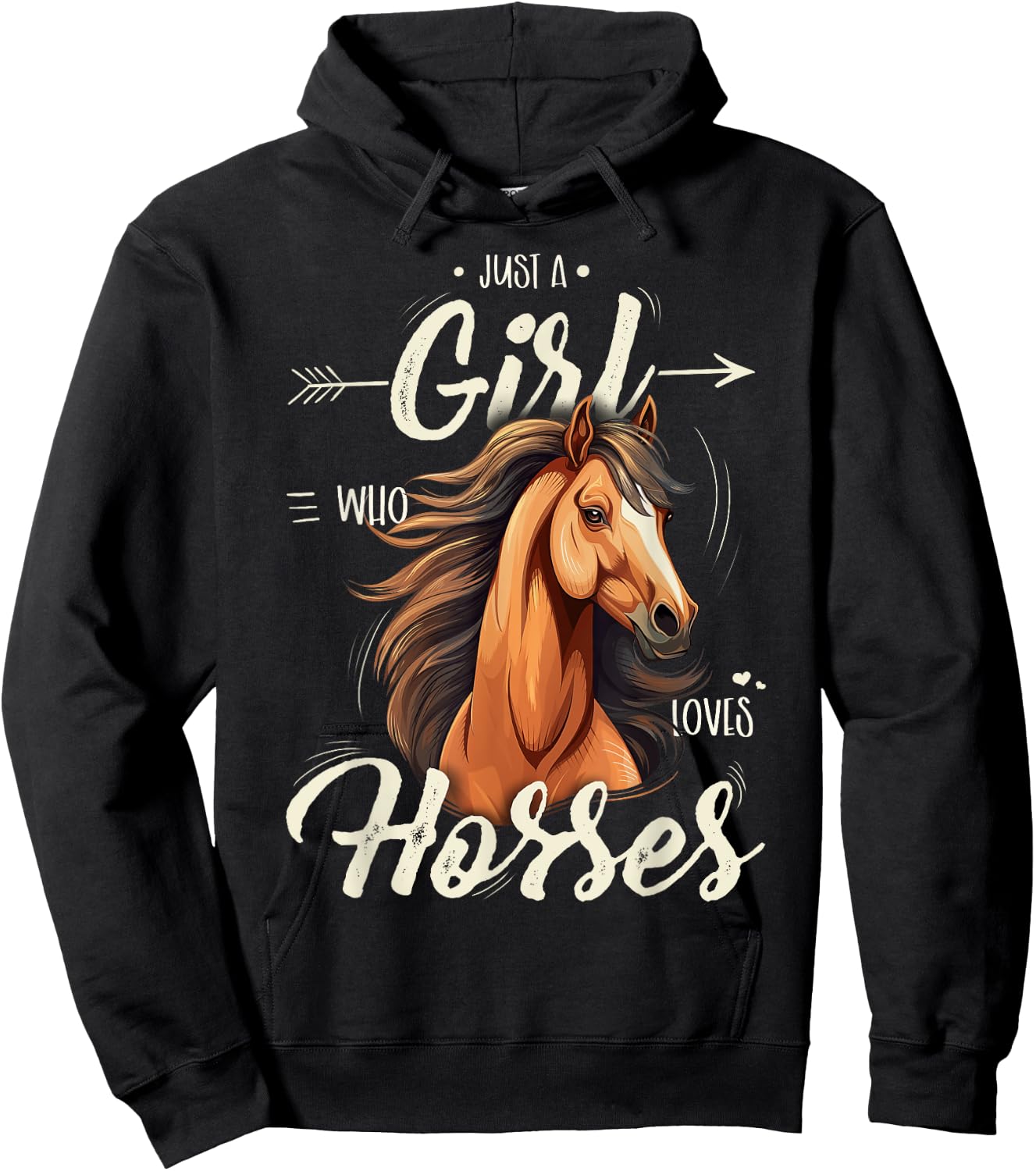 Girls Riding Shirt - Just A Girl Who Loves Horses Hoodie - Hoodie | Black