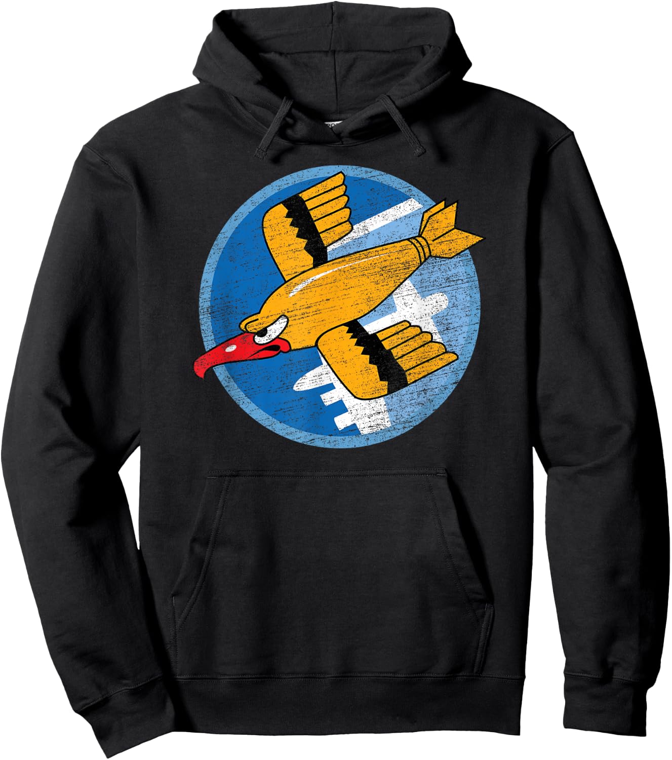 THE SALTY VETERAN WW2 91st Bomb Squadron Flying Fortress Soaring Bird Patch Adult - Black - Small Hoodie - Hoodie | Black