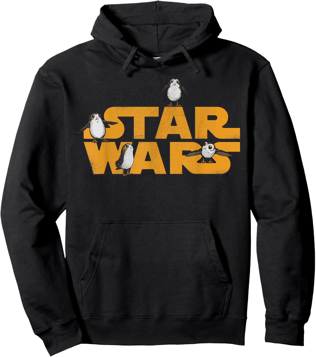 Star Wars Logo with Porgs Hoodie - Hoodie | Black