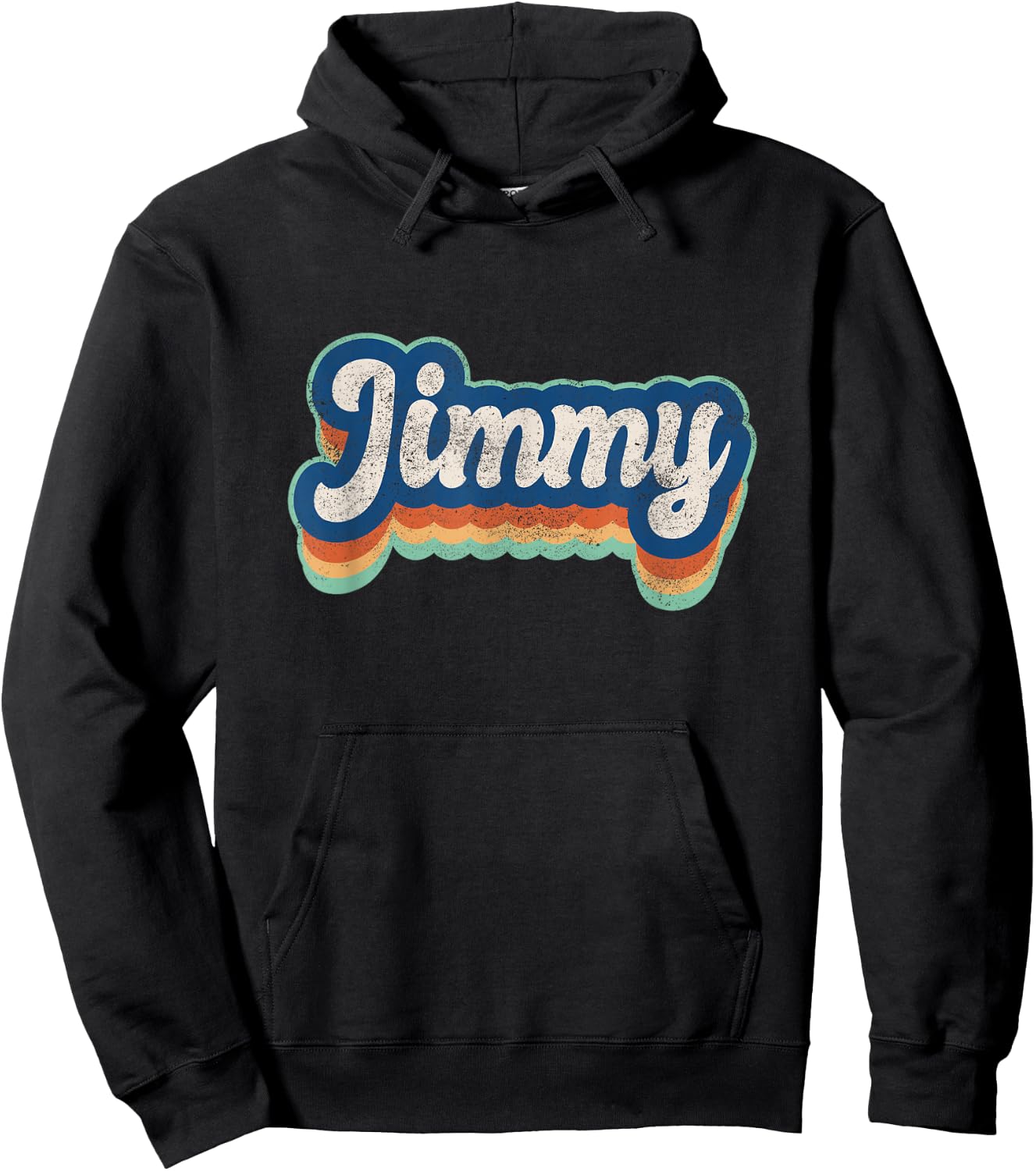 Jimmy First Name Boy Vintage Style 70s 80s Personalized Hoodie - Hoodie | Black