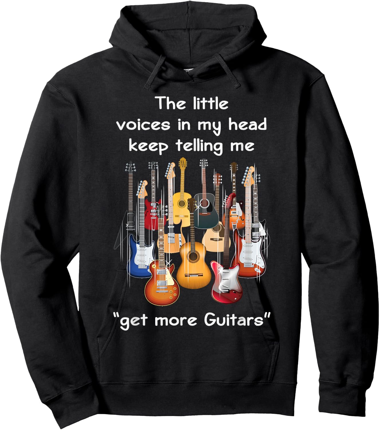 The Voices in My Head Keep Telling Me to Get More Guitars Hoodie - Hoodie | Black