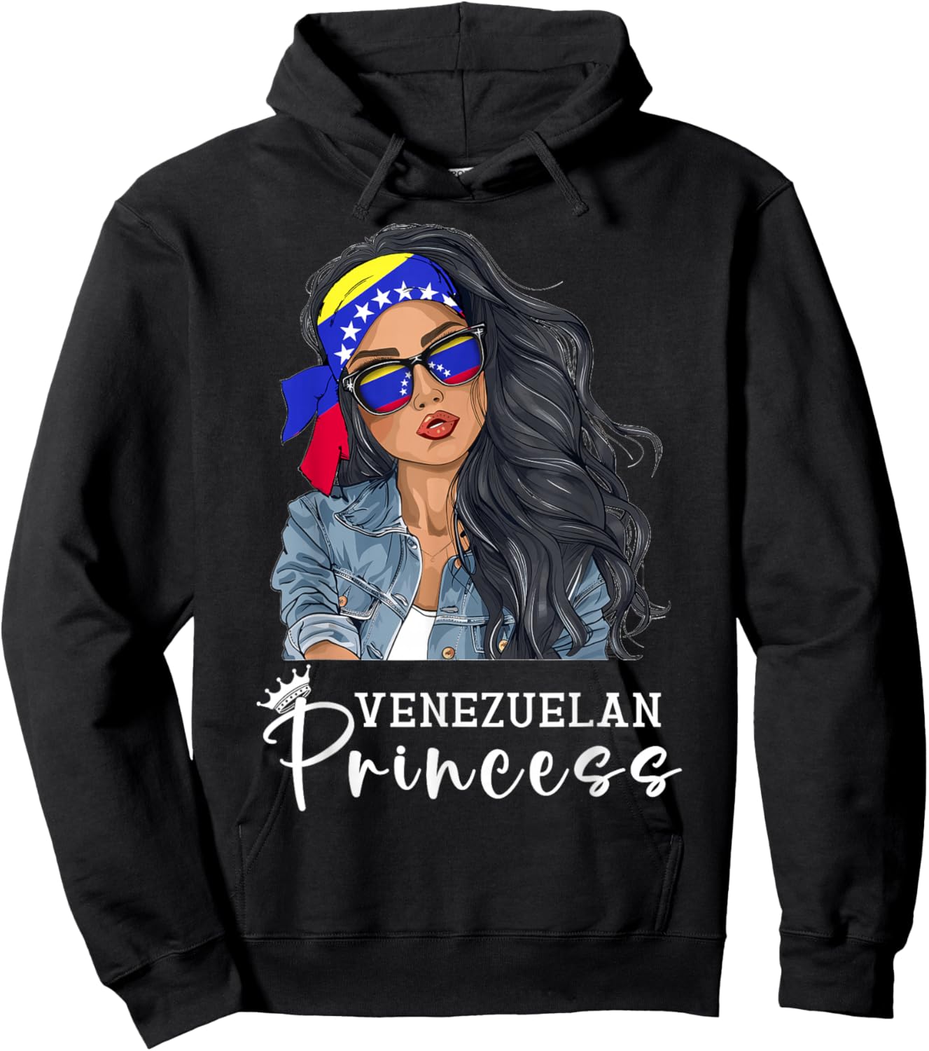 Venezuelana Woman Products Flag Uniform Princess Venezuela Hoodie - Hoodie | Black