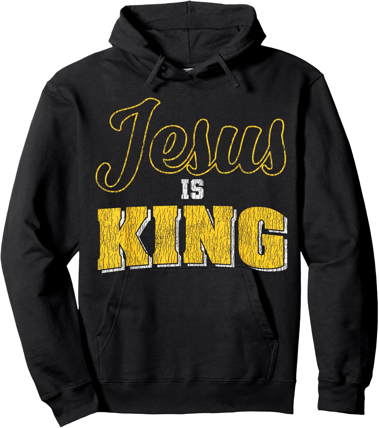 Vintage Jesus Is King Bible Quote Faith Religious Christian Hoodie - Hoodie | Black