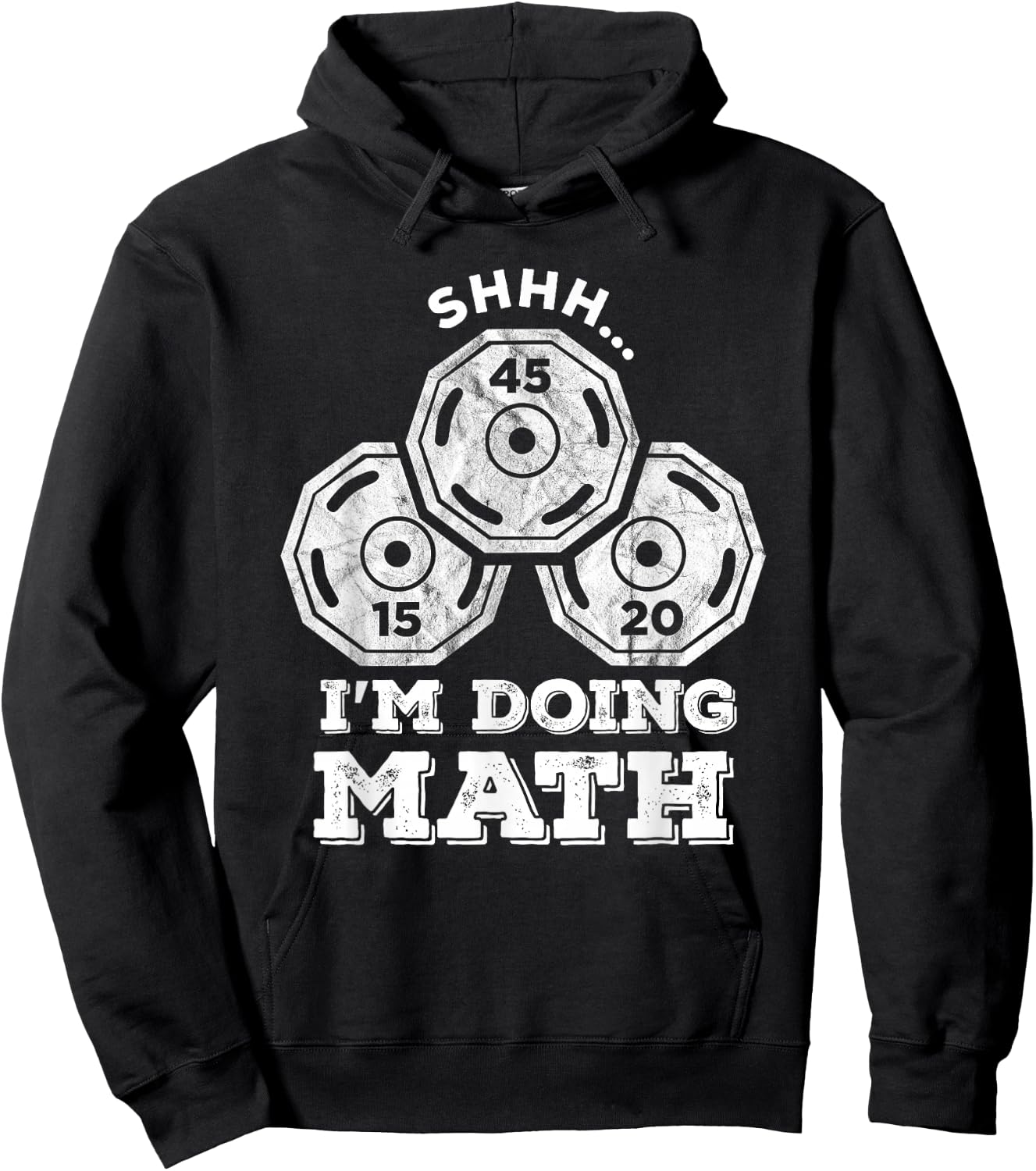 Shhh I'm Doing Math Funny Weight Lifting Workout Training Hoodie - Hoodie | Black