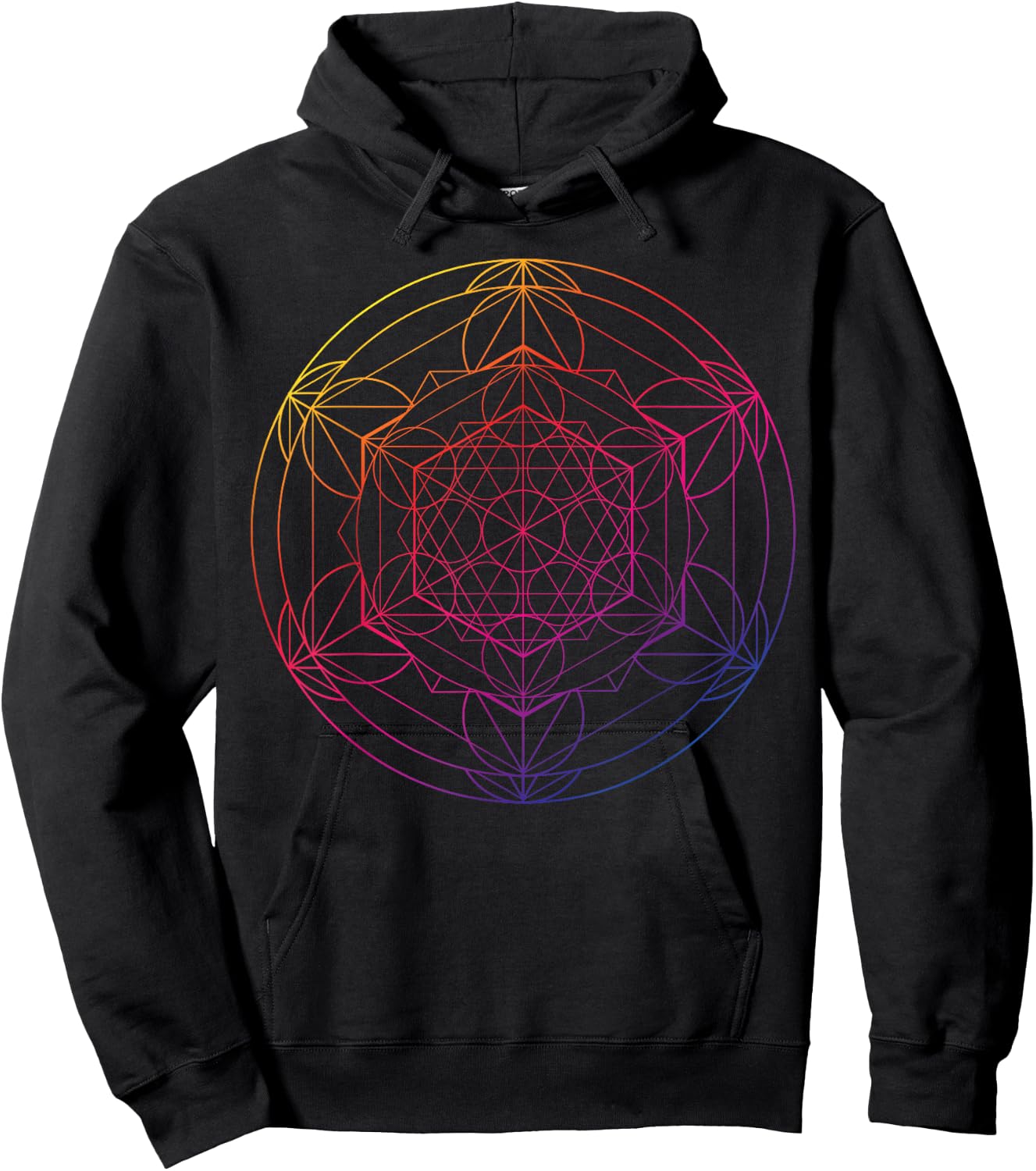 Sacred Geometry for a Spiritual Zen Gothic Mandala Hoodie - Hoodie | Black