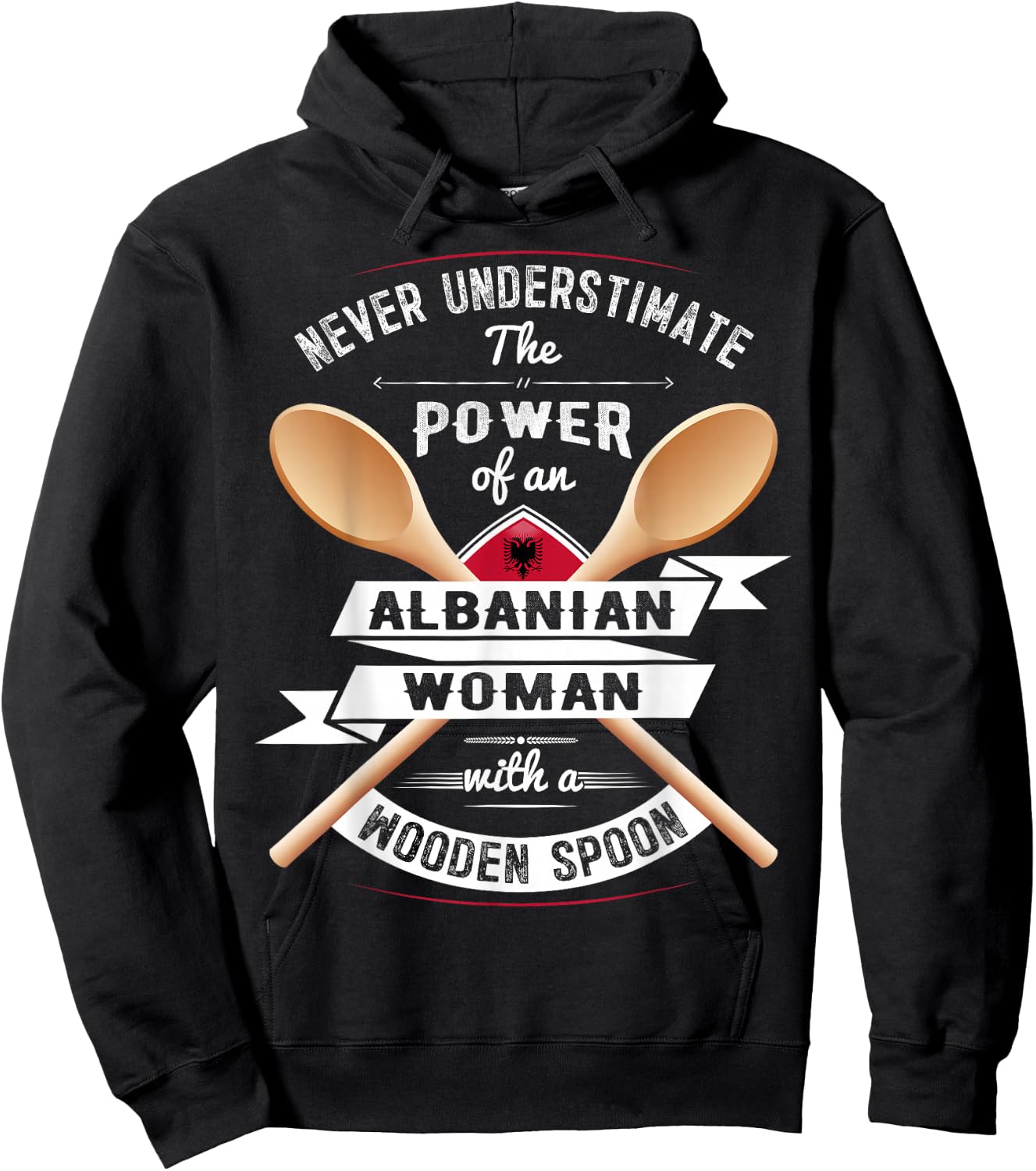 Albania Flag Souvenirs for Albanians Men & Women Hoodie - Hoodie | Black