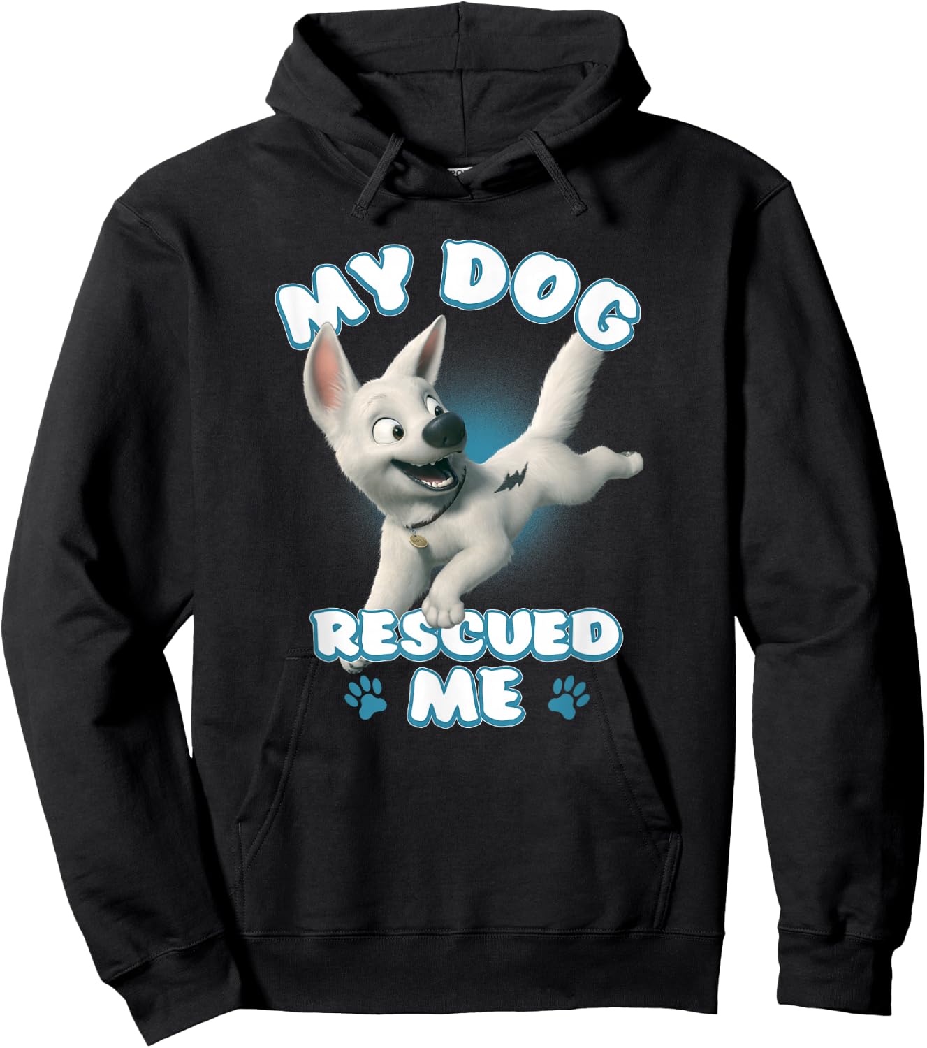 Disney Bolt My Dog Rescued Me Paw Prints Hoodie - Hoodie | Black