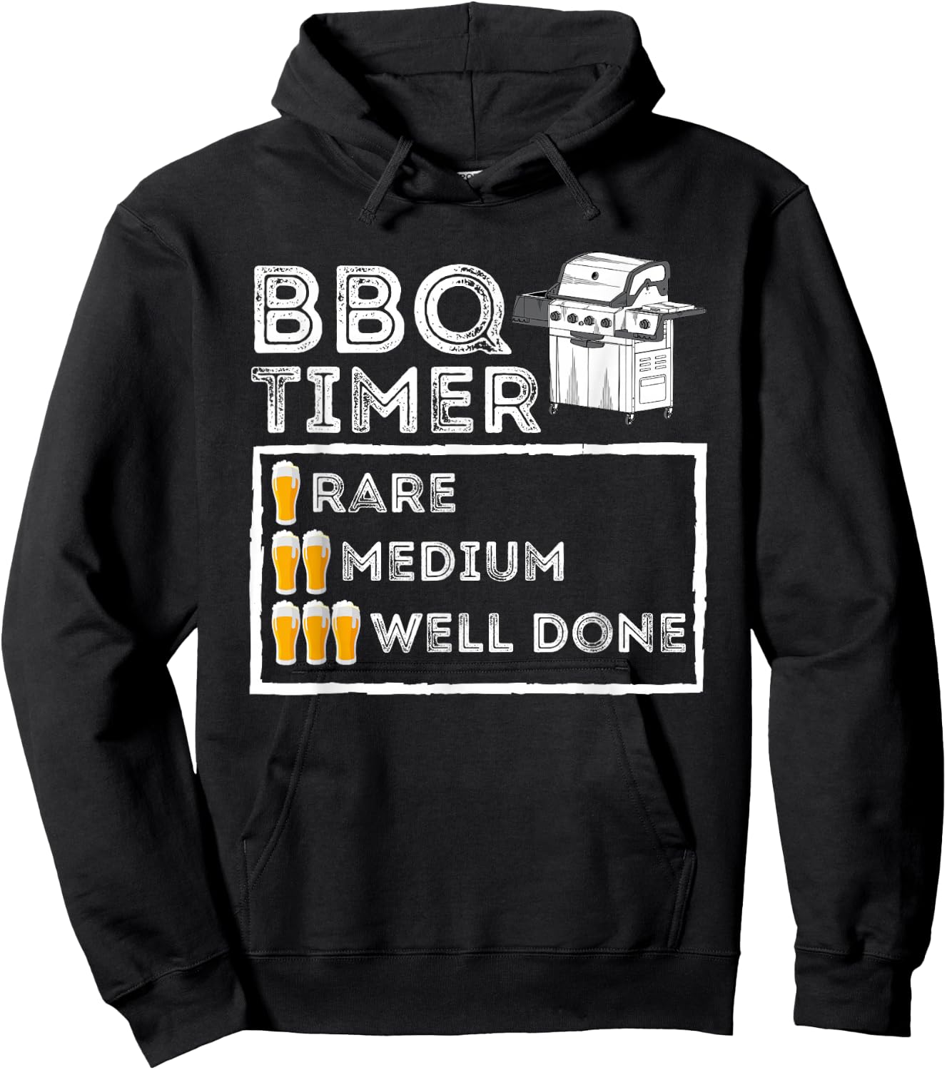 BBQ Timer - Funny BBQ Smoker Barbecue Grilling Hoodie - Hoodie | Black