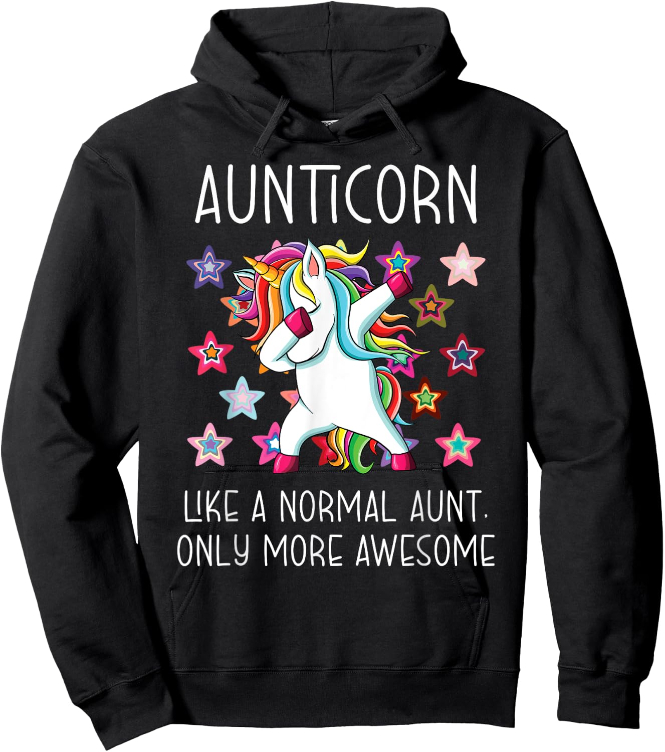 Aunticorn Like An Aunt Only Awesome Dabbing Unicorn Hoodie - Hoodie | Black