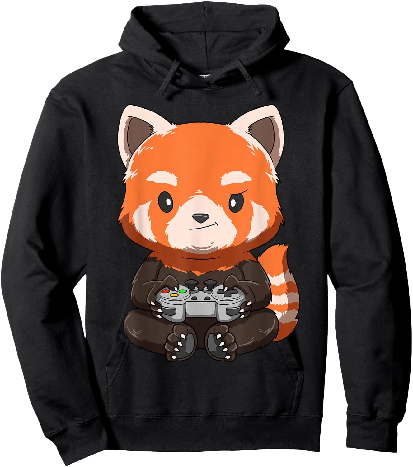 Gaming Red Panda Gamer Red Panda Playing Video Games Hoodie - Hoodie | Black