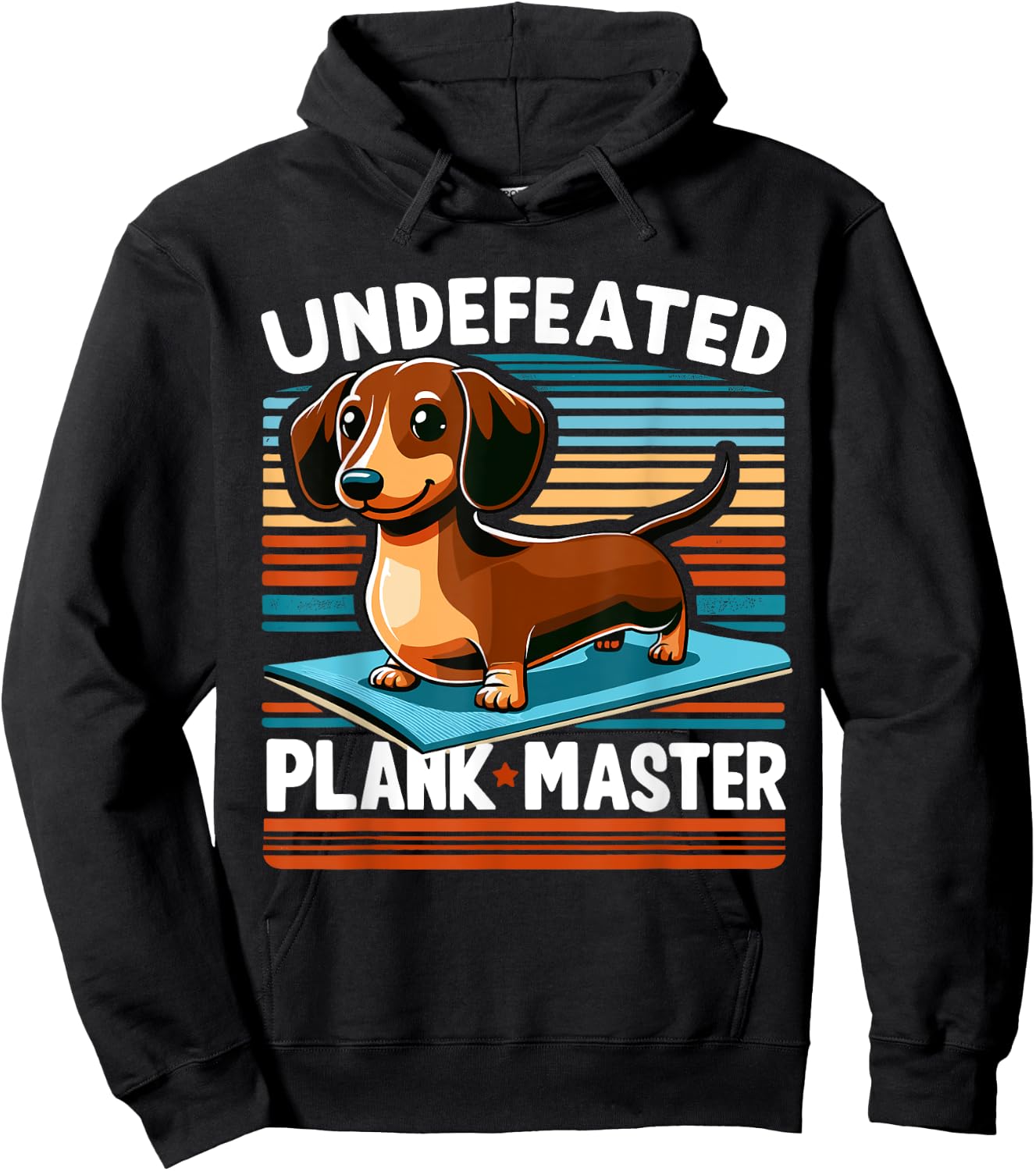 Wiener Dog - Sports Lover Undefeated Plank Master Dachshund Men Women Girls Kids Hoodie - Hoodie | Black