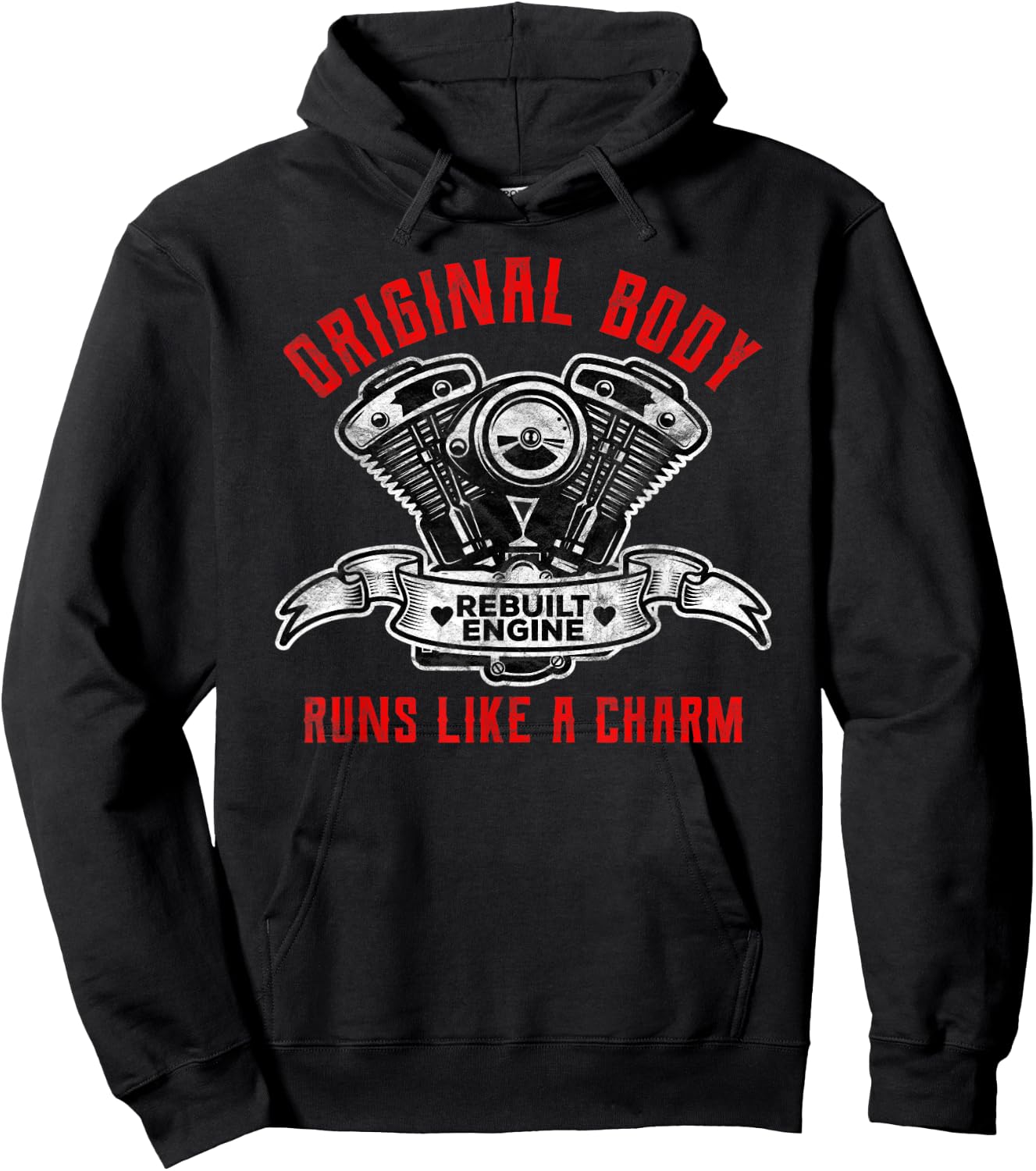 Open Heart Surgery Gifts Original Body Rebuilt Engine Hoodie - Hoodie | Black