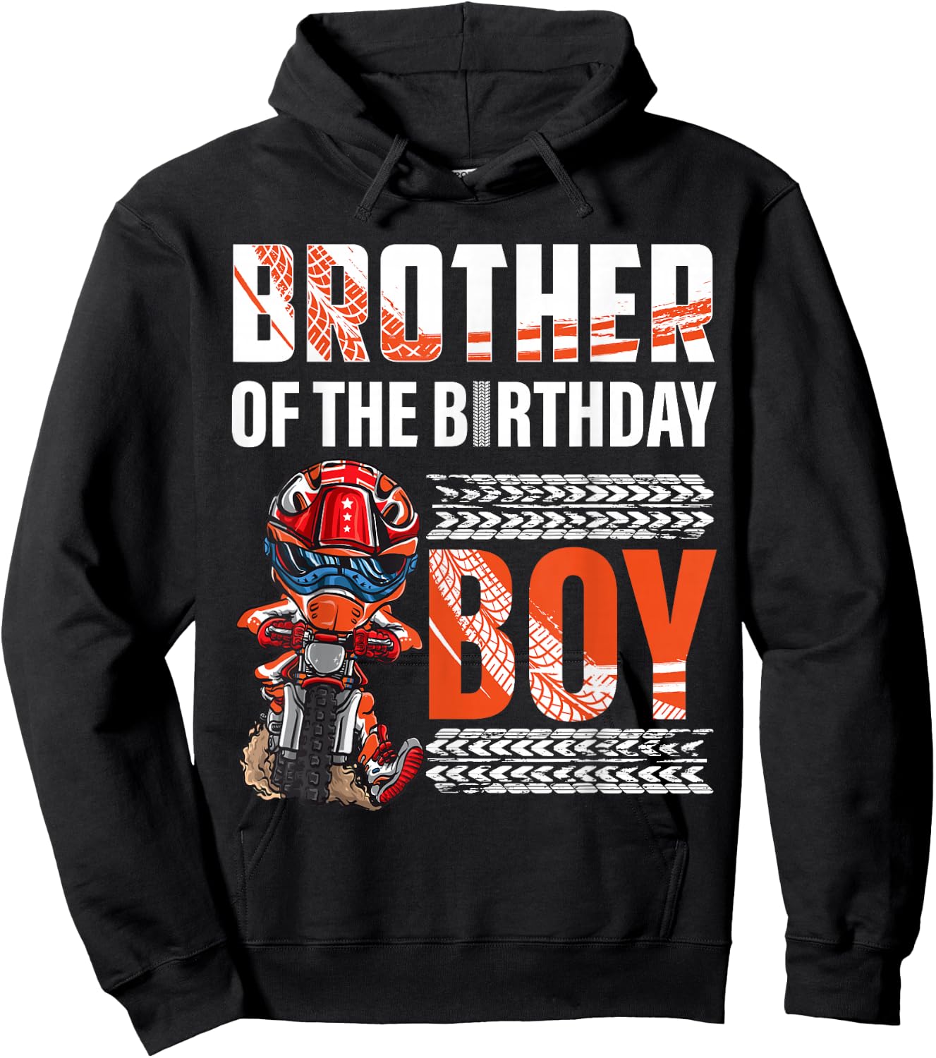 Brother of the Birthday Boy Dirt Bike B-day motocross Party Hoodie - Hoodie | Black