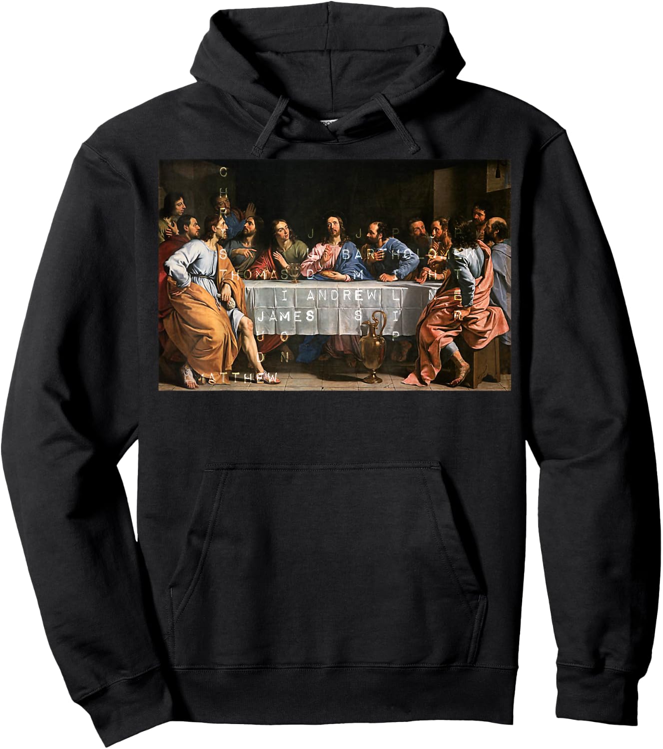 The Lord Jesus Christ with 12 Apostles on The Lord's Supper Hoodie - Hoodie | Black