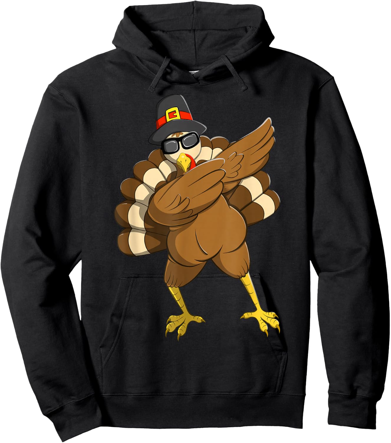 Dabbing Turkey Dabbing Thanksgiving Turkey Thanksgiving Day Hoodie - Hoodie | Black