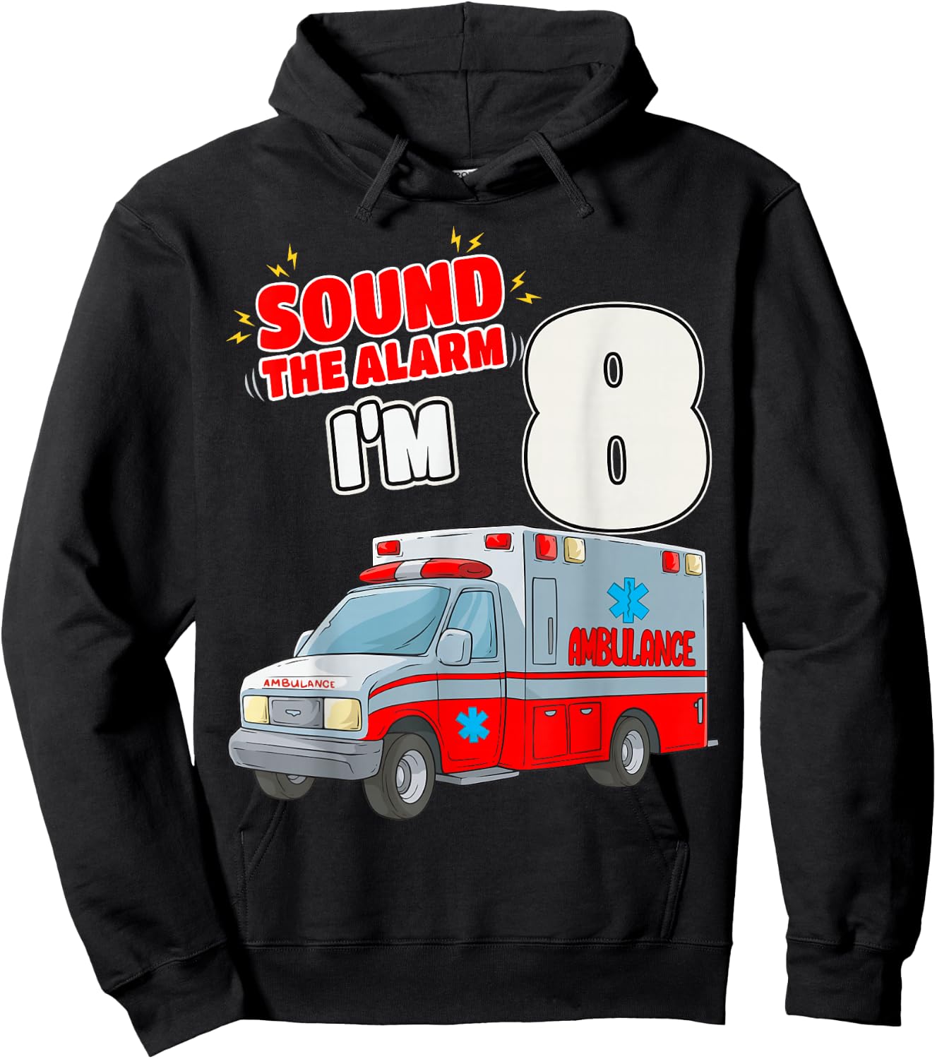 8th Birthday Medical Ambulance EMT 8 Years Old EMS Paramedic Hoodie - Hoodie | Black