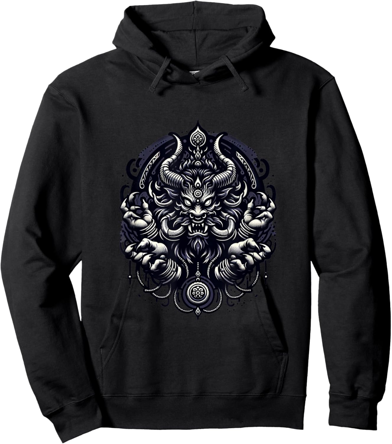 Dark Spirit Rakshasa Hindu Demon Horror Thriller Graphic Hoodie - Hoodie | Black