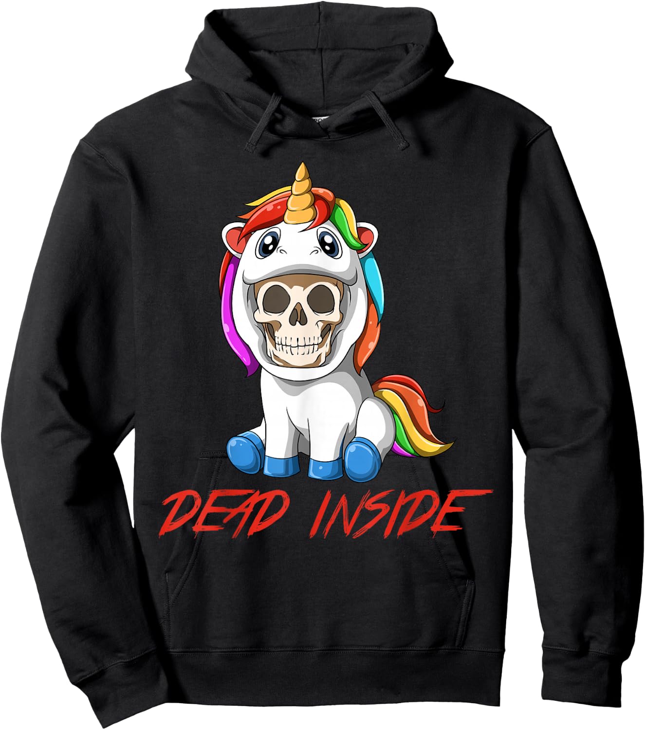 Dead Inside - Sarcastic Unicorn Parody Gift Hoodie - Hoodie | Black