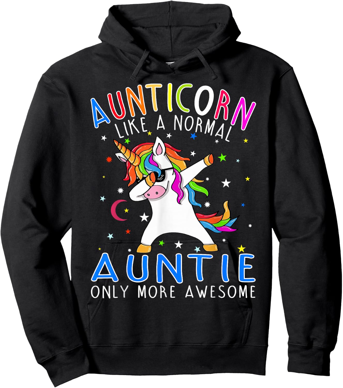 Aunticorn Like An Aunt Only Awesome Dabbing Unicorn Hoodie - Hoodie | Black