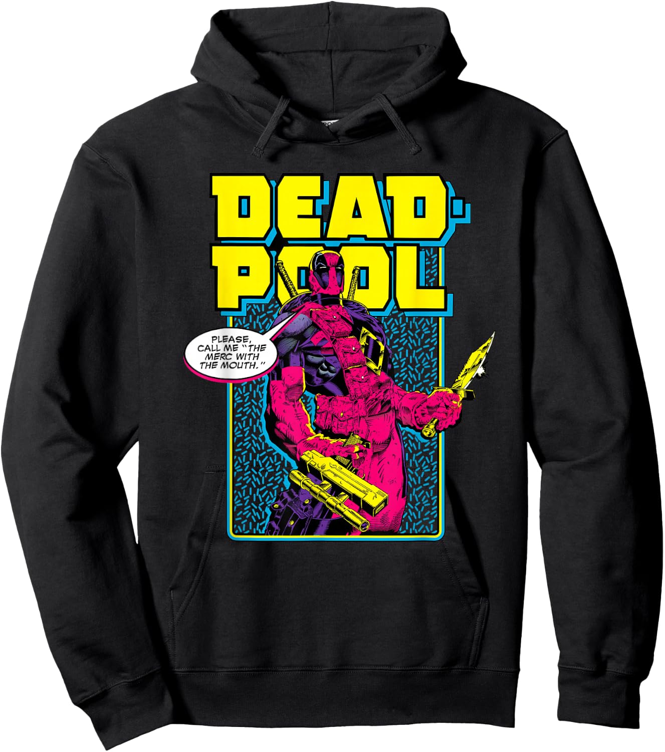 Marvel Deadpool Please Call me the Merc with the Mouth Hoodie - Hoodie | Black