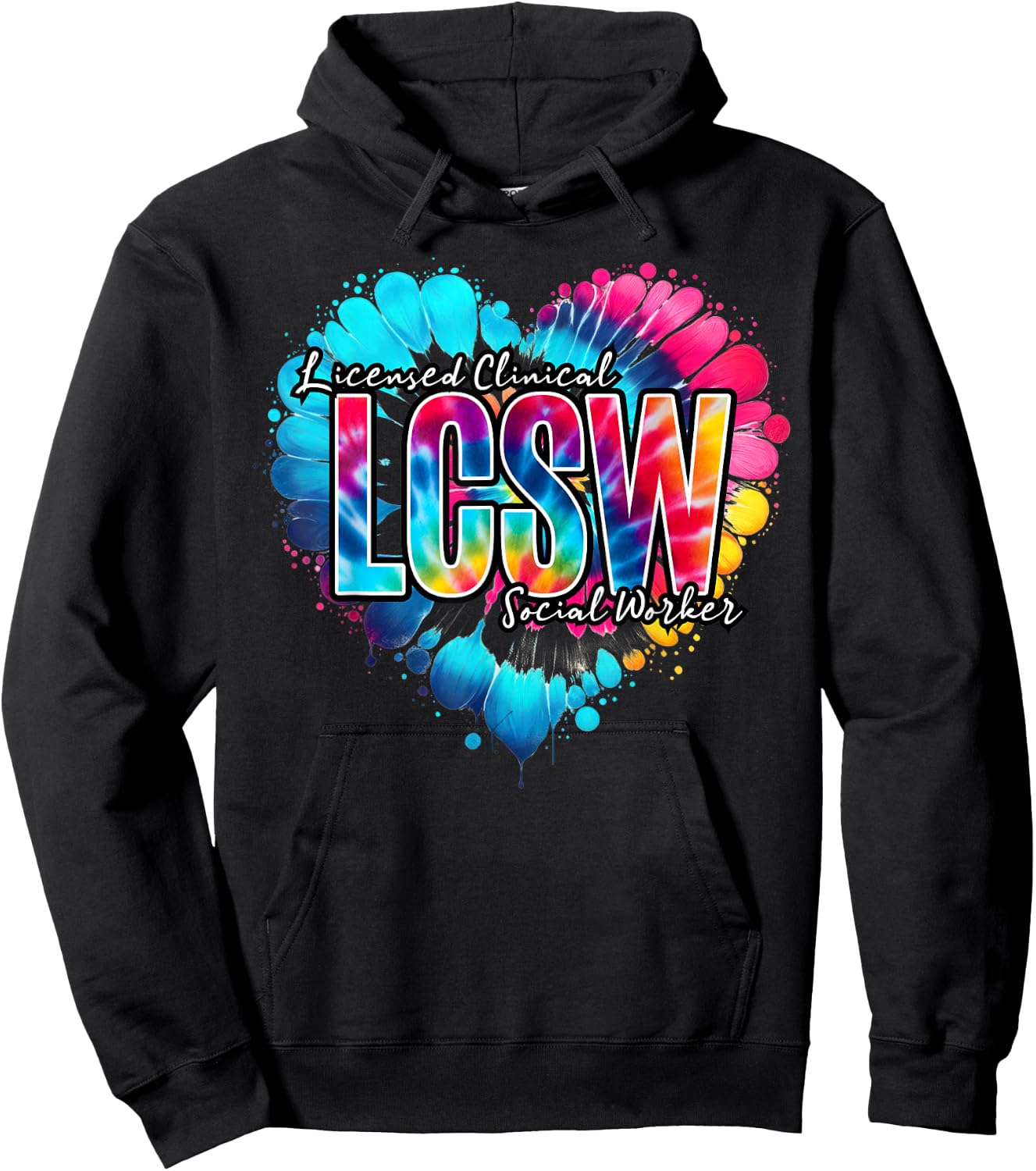 LCSW profession work Tie dye Licensed Clinical Social Worker Hoodie - Hoodie | Black