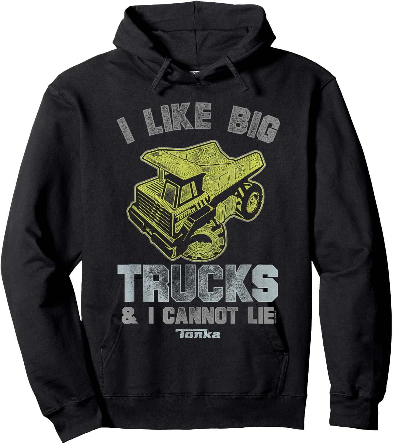 Tonka Classic I Like Big Trucks & I Cannot Lie Distressed Hoodie - Hoodie | Black