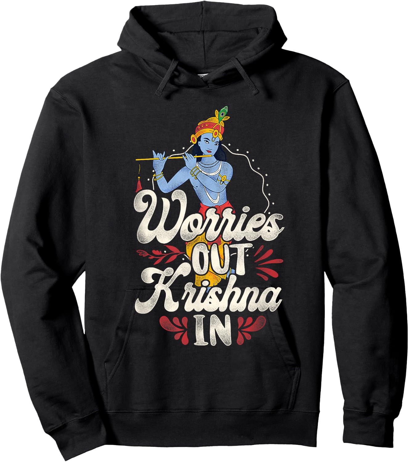 Worries Out - Hindu Hinduism Diwali Gods Lord Krishna Hoodie - Hoodie | Black