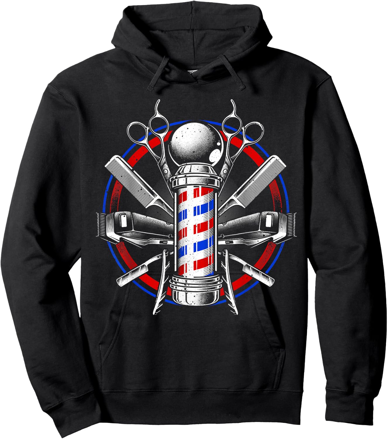 Funny Barber Gift Barbershop Pole Tools Hairstylist Small Hoodie - Hoodie | Black