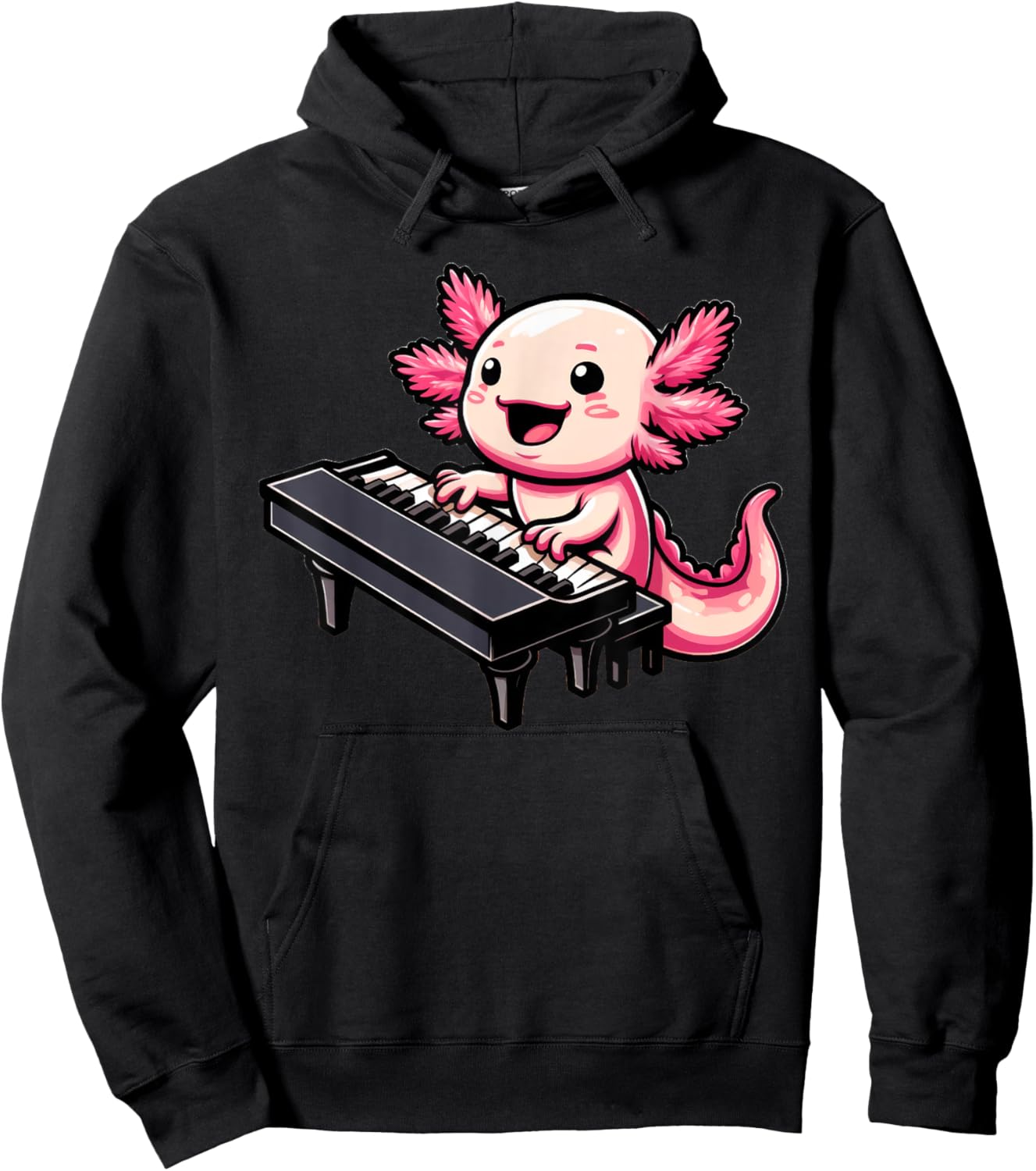 Axolotl Playing Piano Axolotls Musician Music Hoodie - Hoodie | Black