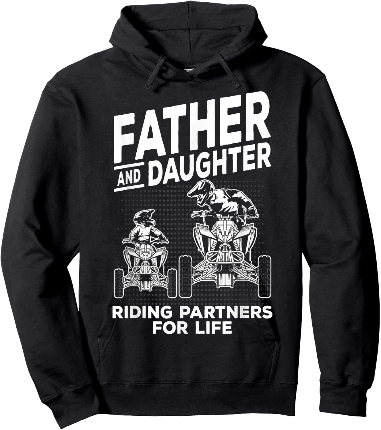 Quad Bike Father and Daughter ATV Girl Hoodie - Hoodie | Black