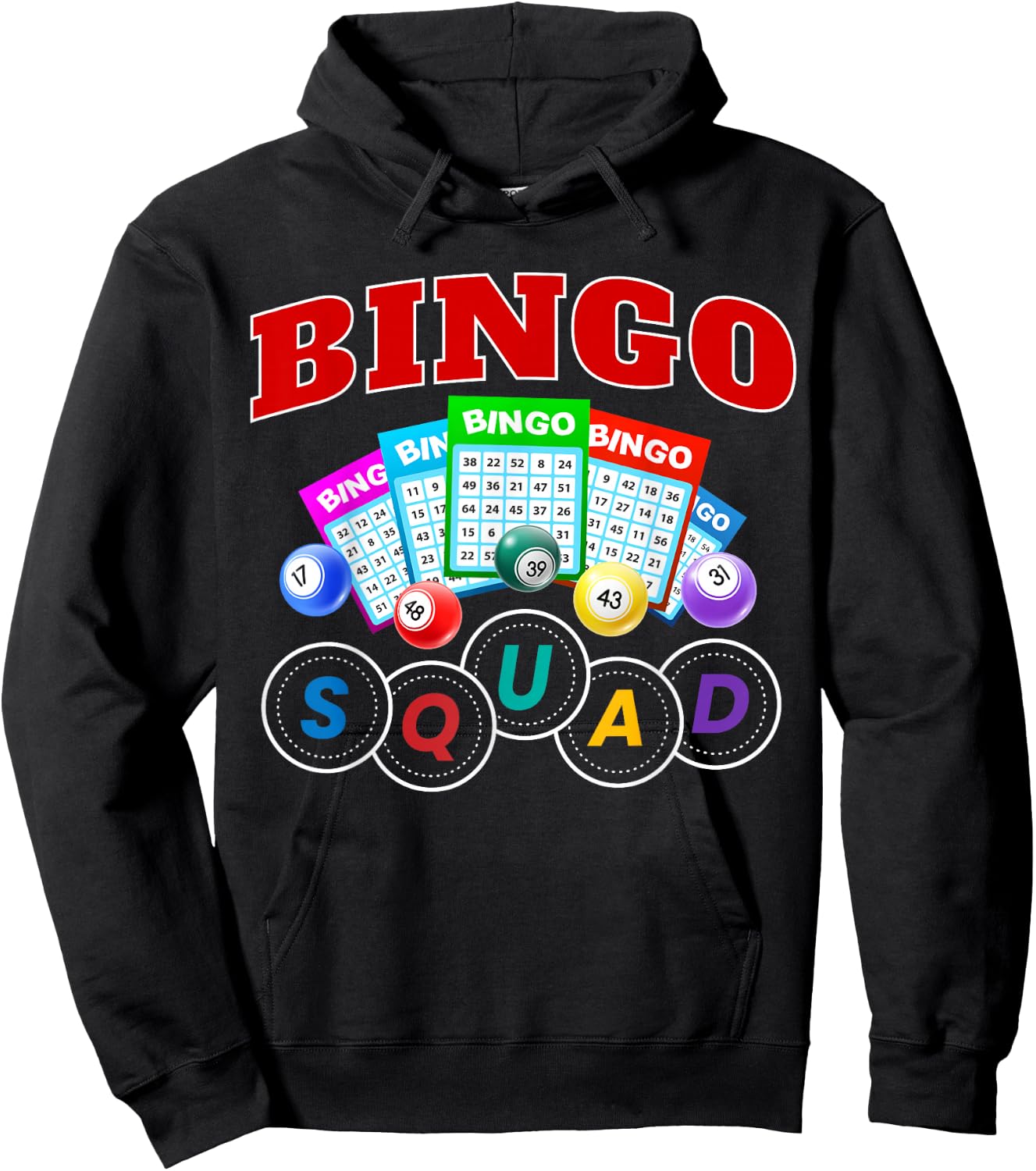 Bingo Squad Funny Game Bingo Party Birthday Family Game Hoodie - Hoodie | Black