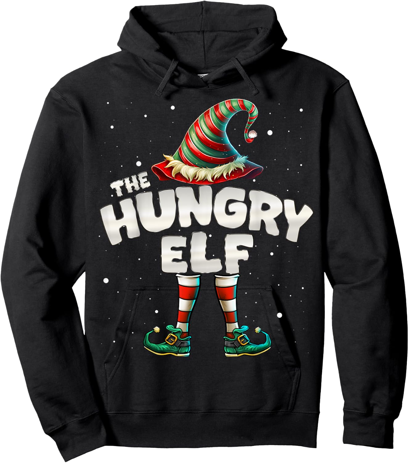 I'm The Hungry Elf Family Matching Group Christmas Hoodie - Hoodie | Black