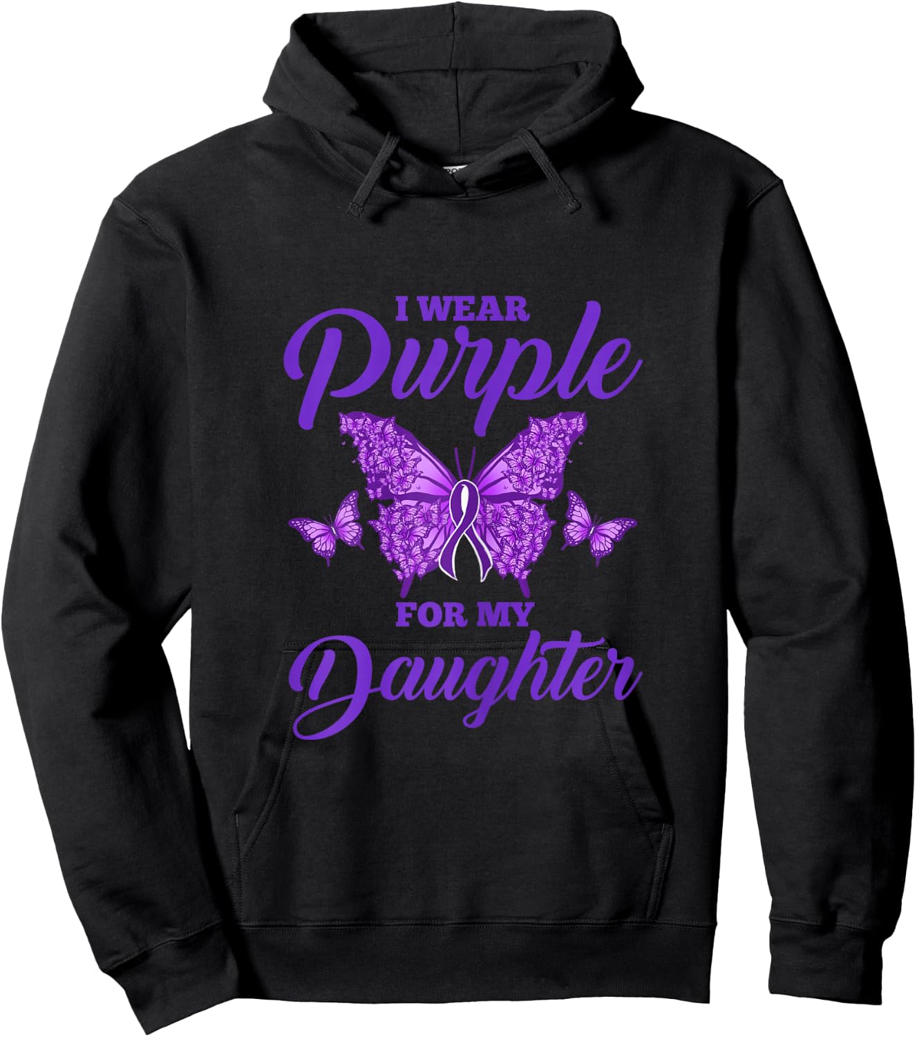I Wear Purple For My Daughter Epilepsy Mom Hoodie - Hoodie | Black
