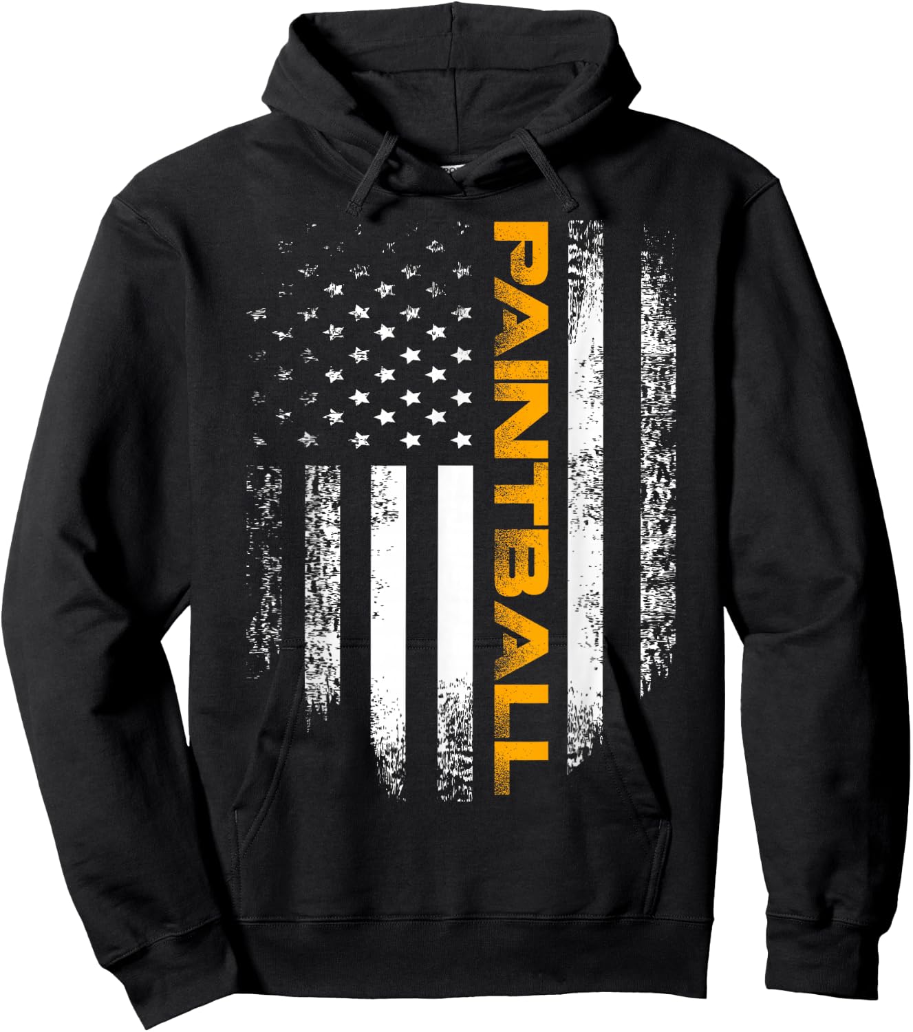 Vintage Paintball with American Flag for Sports Gift Hoodie - Hoodie | Black
